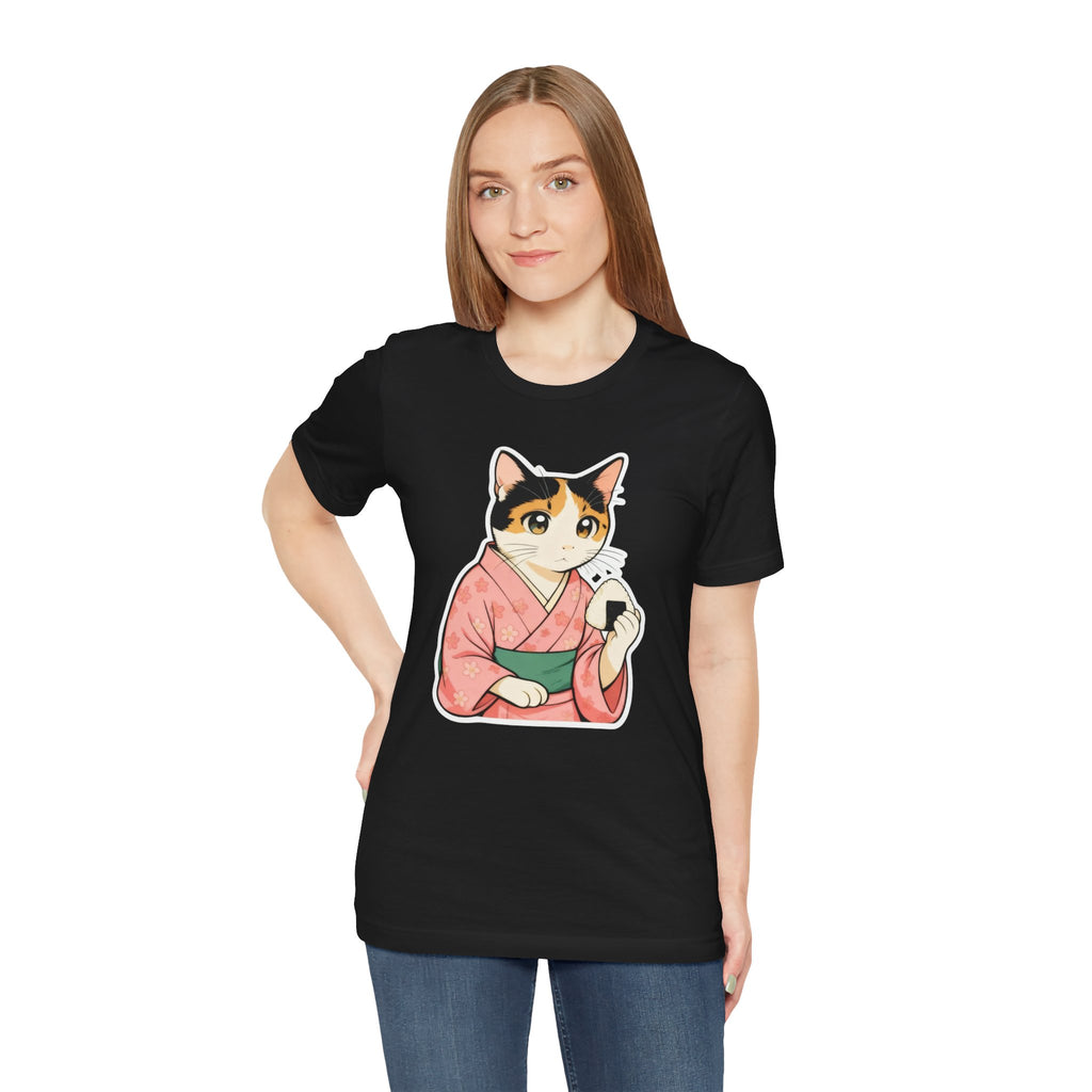 Onigiri Kimono Cat Shirt - Cute Japanese Comfort Food Tee
