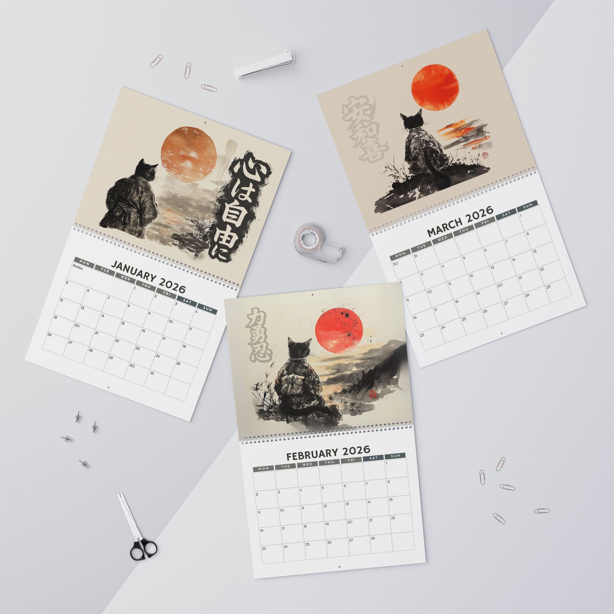 Sunset Cats Wall Calendar - The Rhythm of Stillness 2026