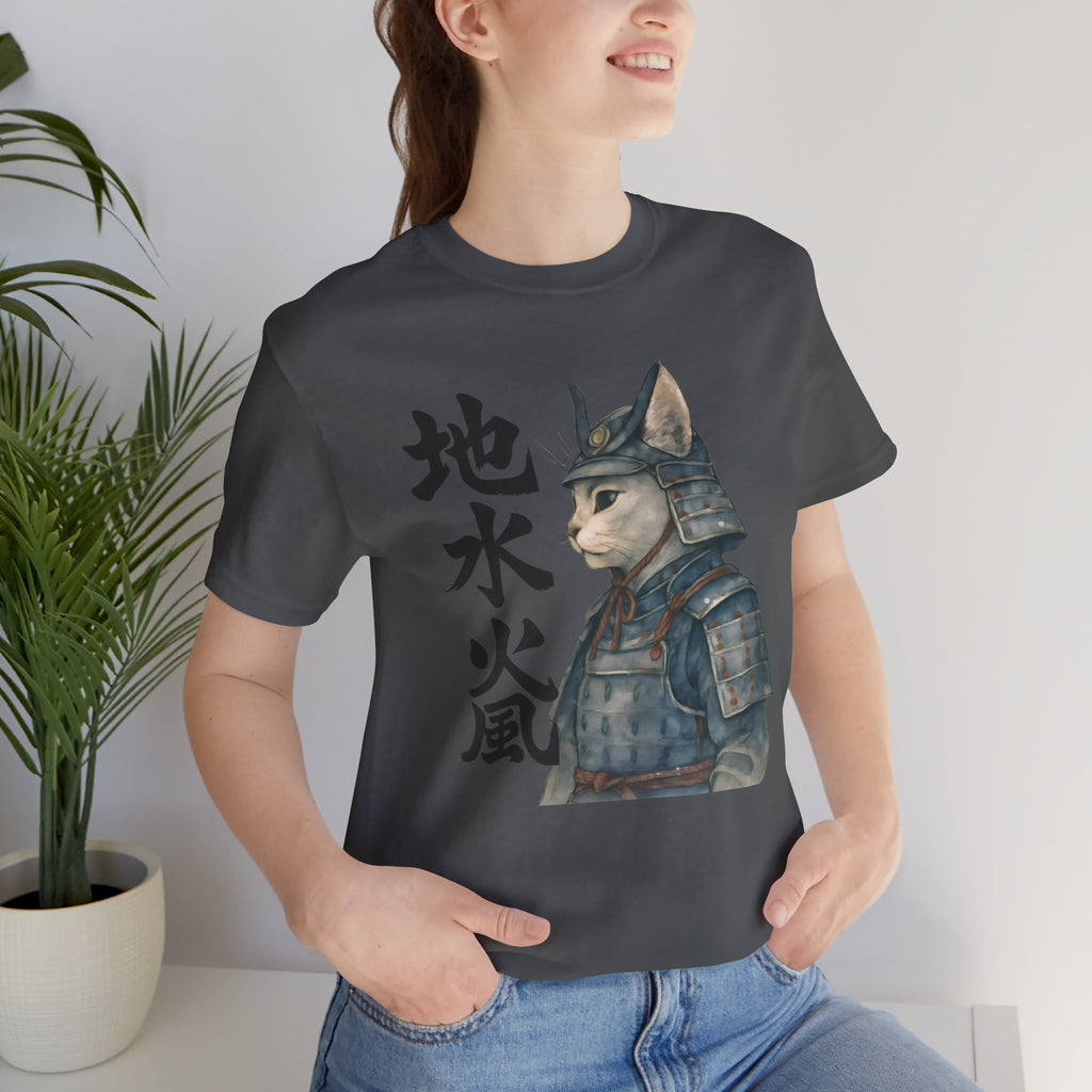 Samurai Cat Watercolor Tee | Japanese Kimono Neko Cat