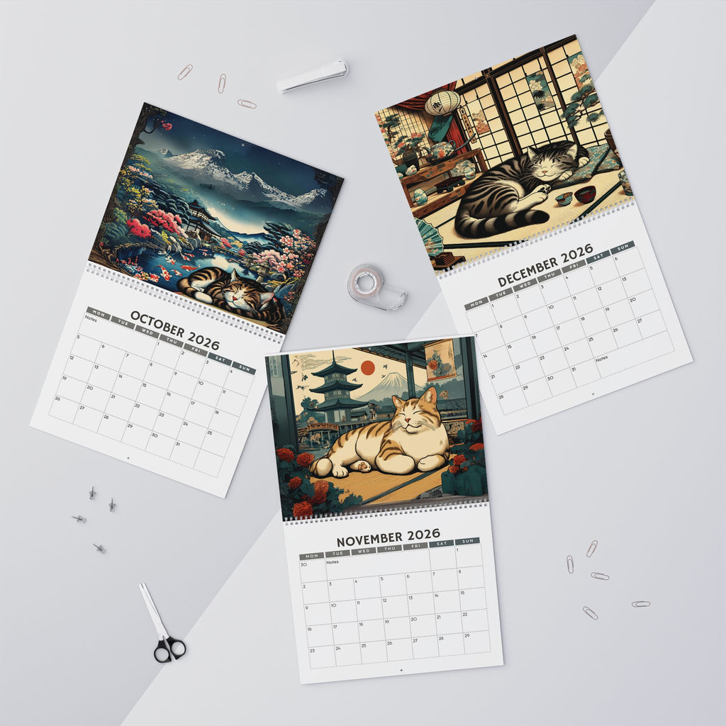 Sleepy Cats of Edo Japan 2026 Wall Calendar