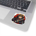 Samurai Cat illustration Sticker | Kiss-Cut Vinyl