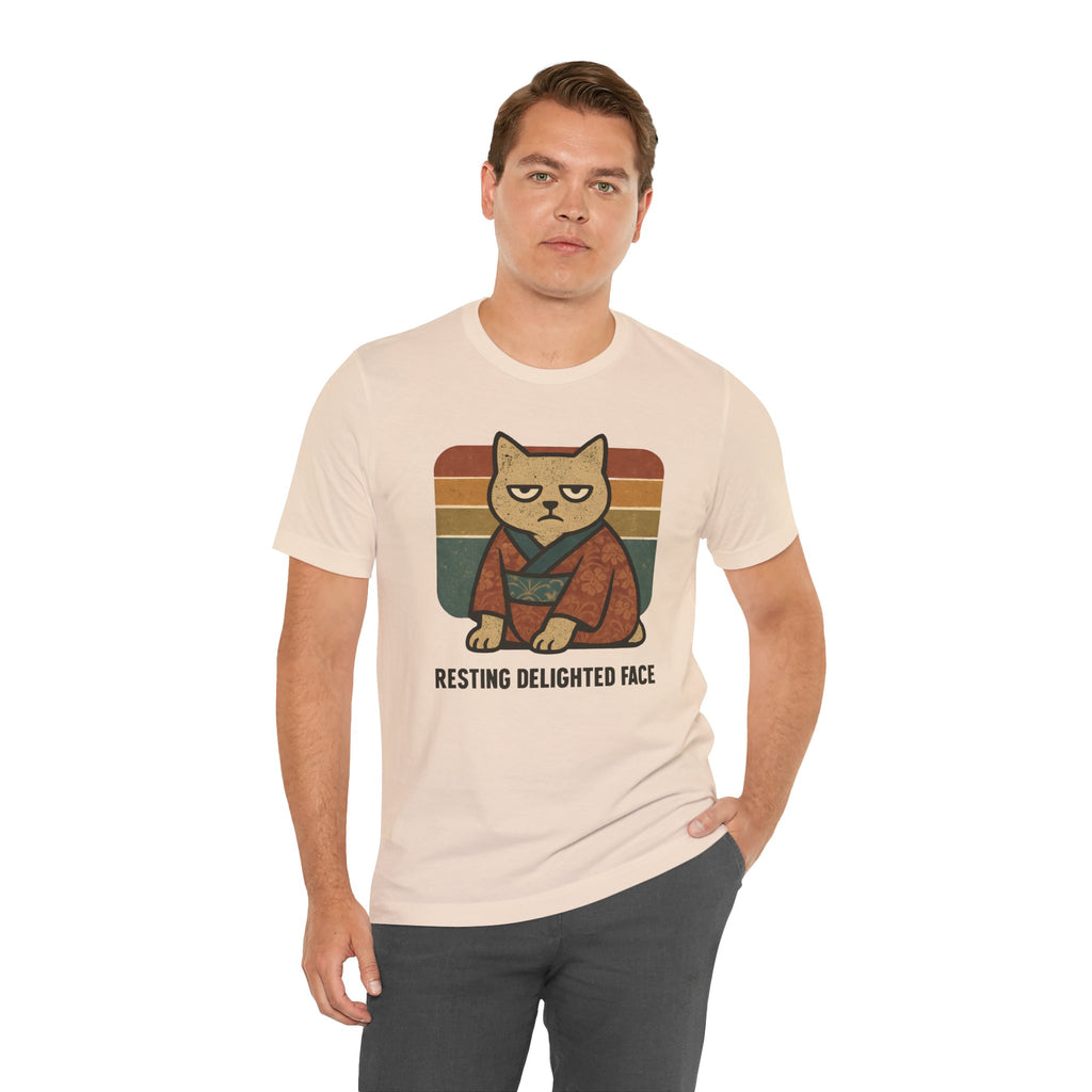 Resting Delighted Face - Grumpy Kimono Cat Vintage T-Shirt
