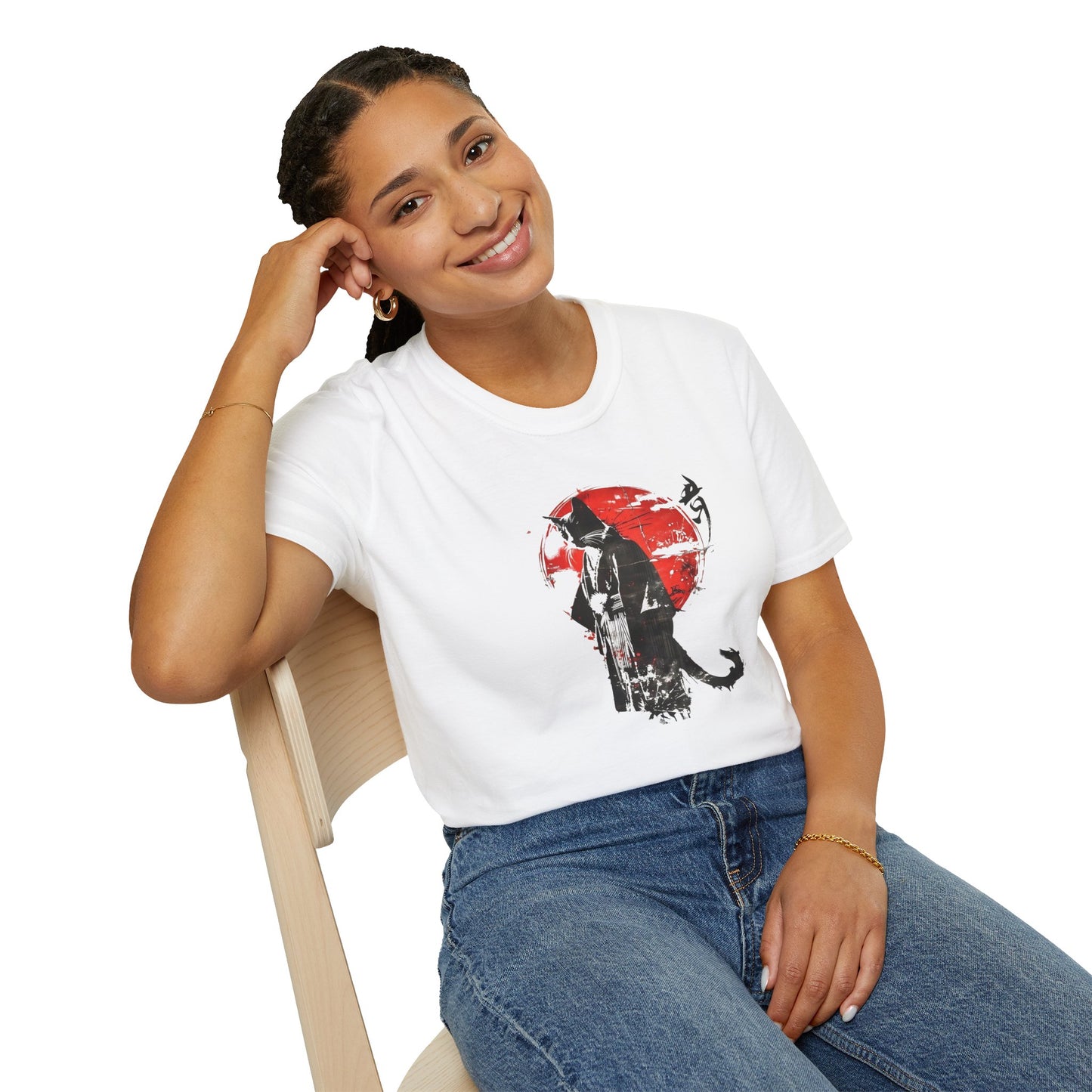 Samurai Cat Japanese Art T-Shirt