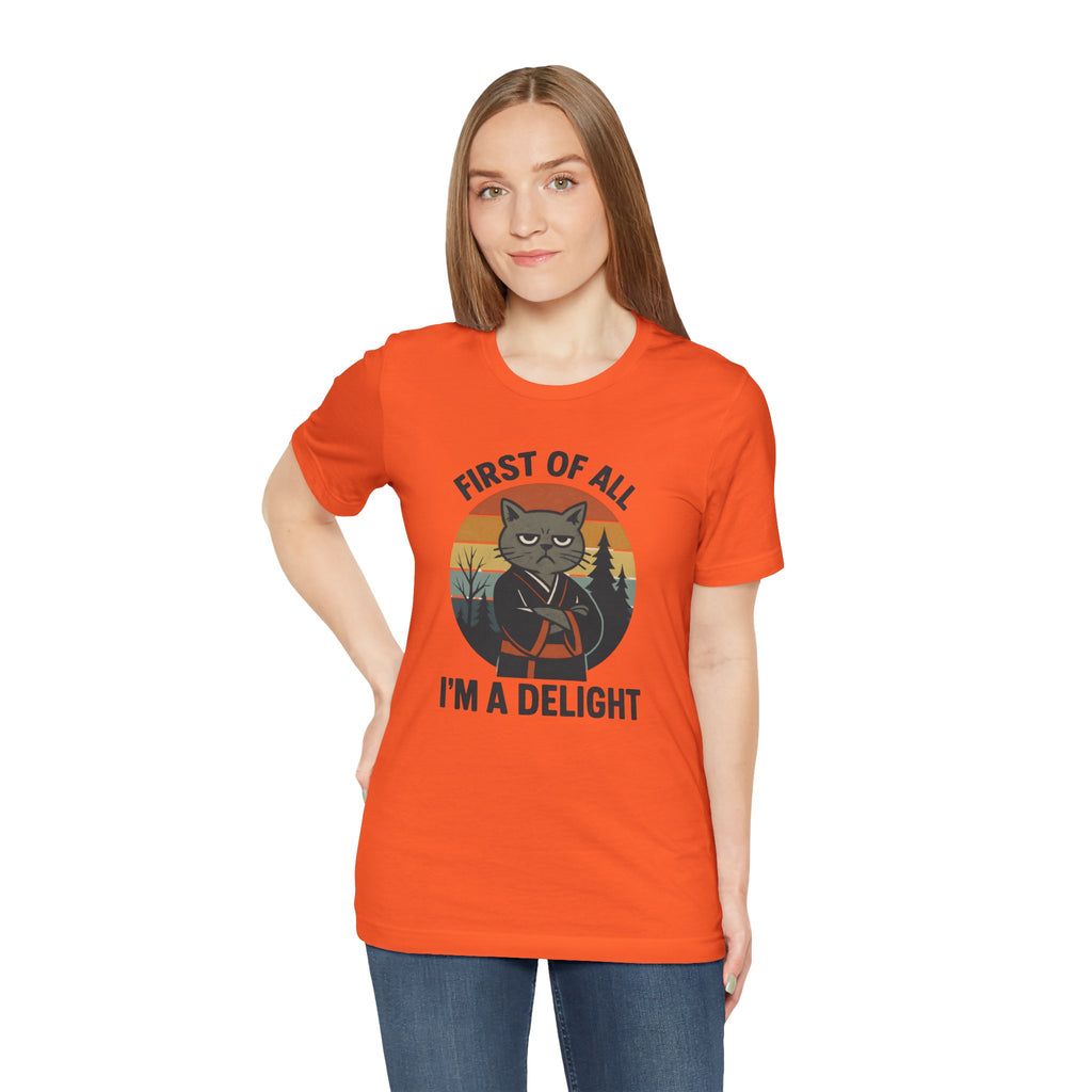 First of All I'm a Delight Cat Shirt, T-Shirt | Funny Neko Kimono Graphic