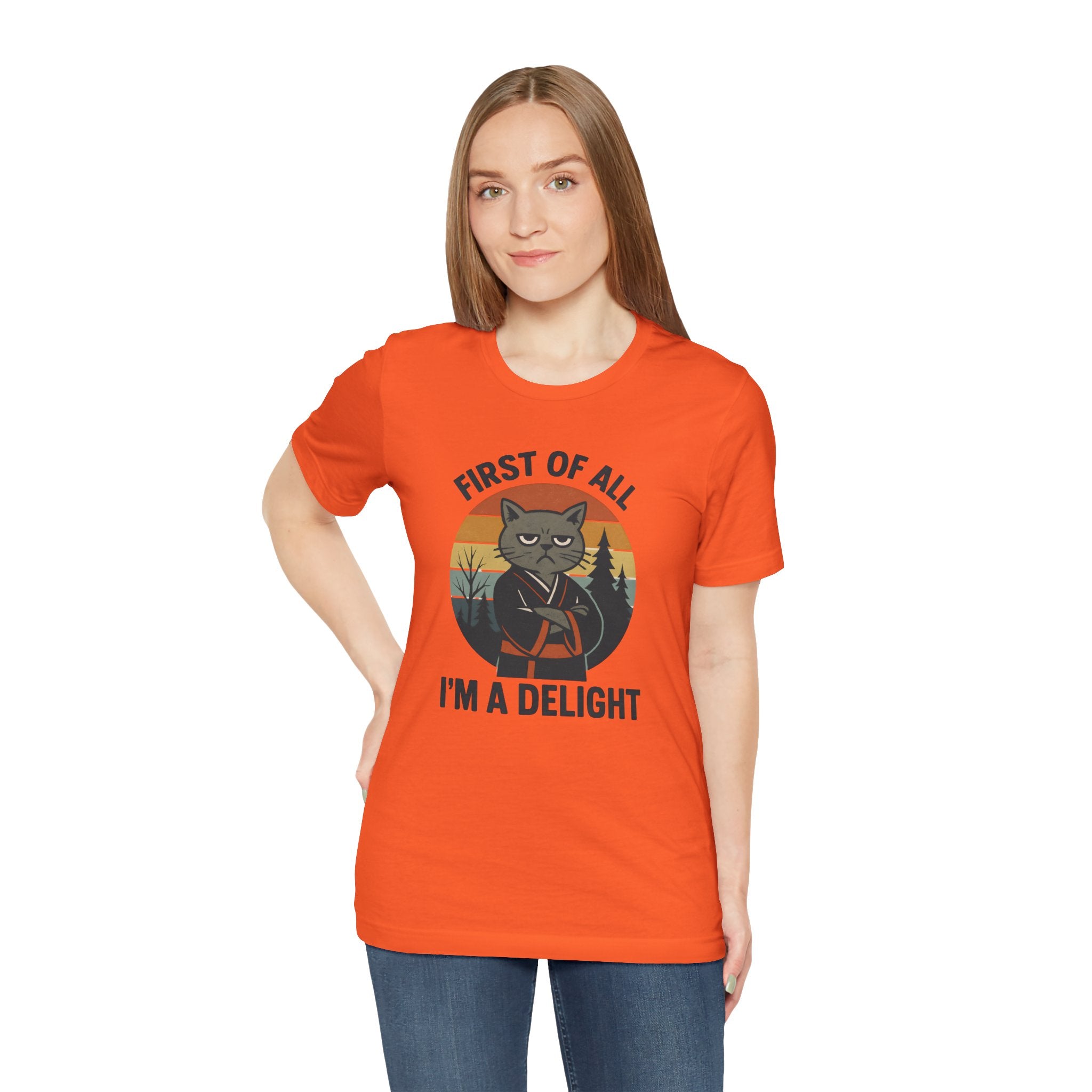 First of All I'm a Delight Cat Shirt, T-Shirt | Funny Neko Kimono Graphic