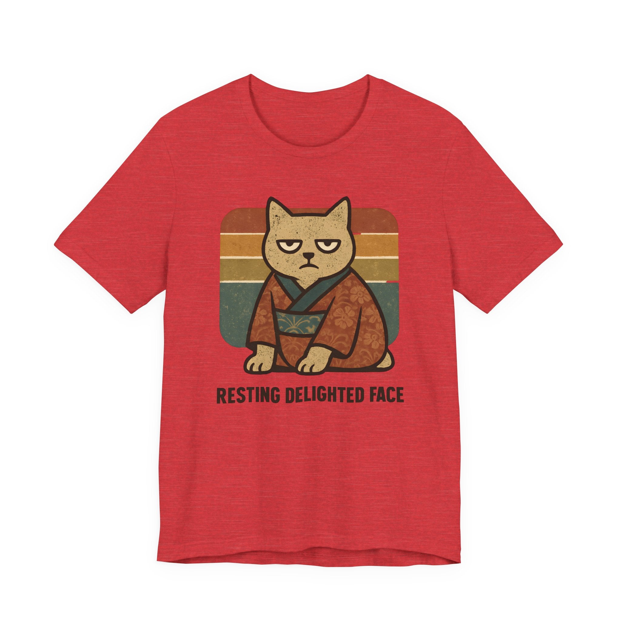 Resting Delighted Face - Grumpy Kimono Cat Vintage T-Shirt