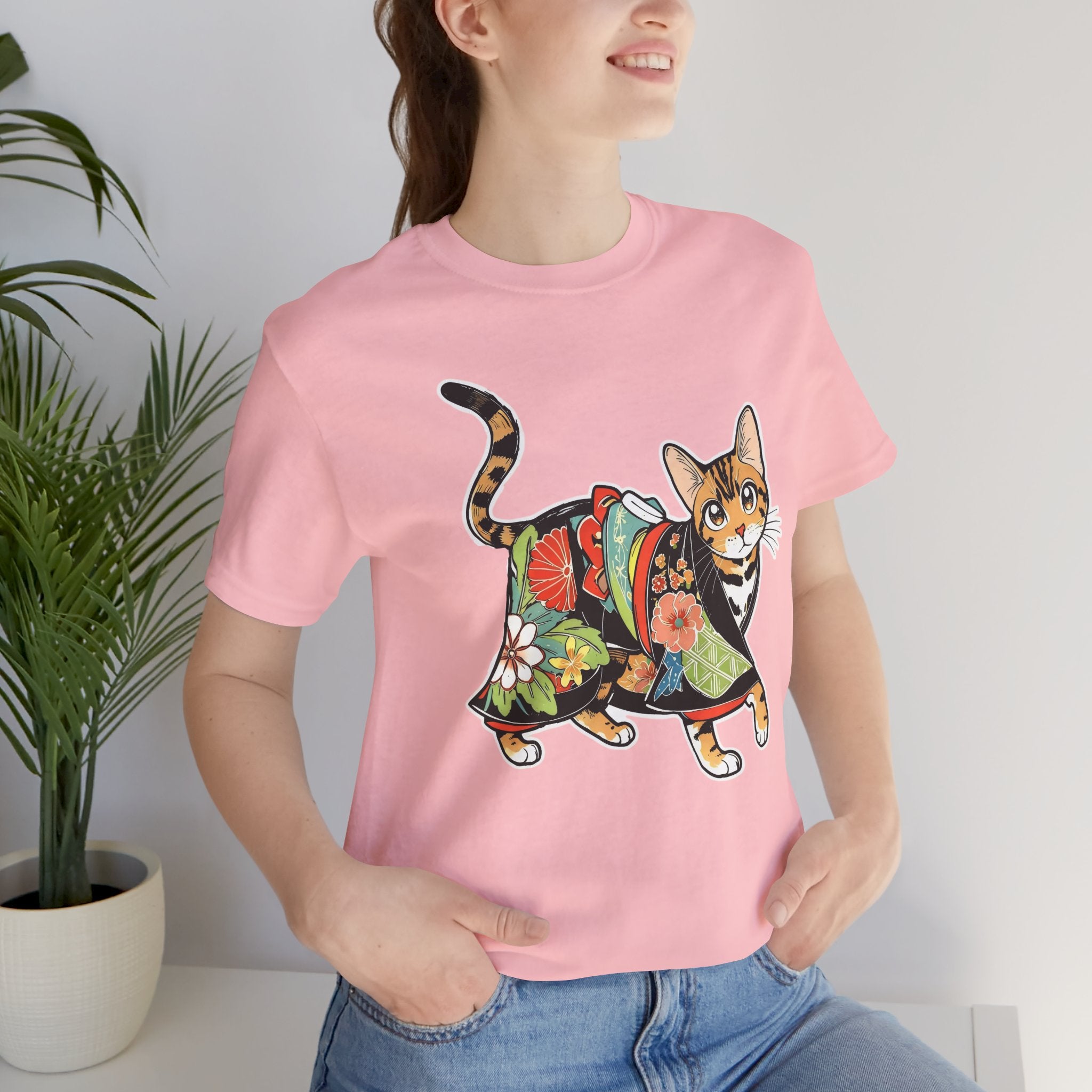 Zen Cat Shirt Japanese Gift Tee, Kimono Cat Bengal