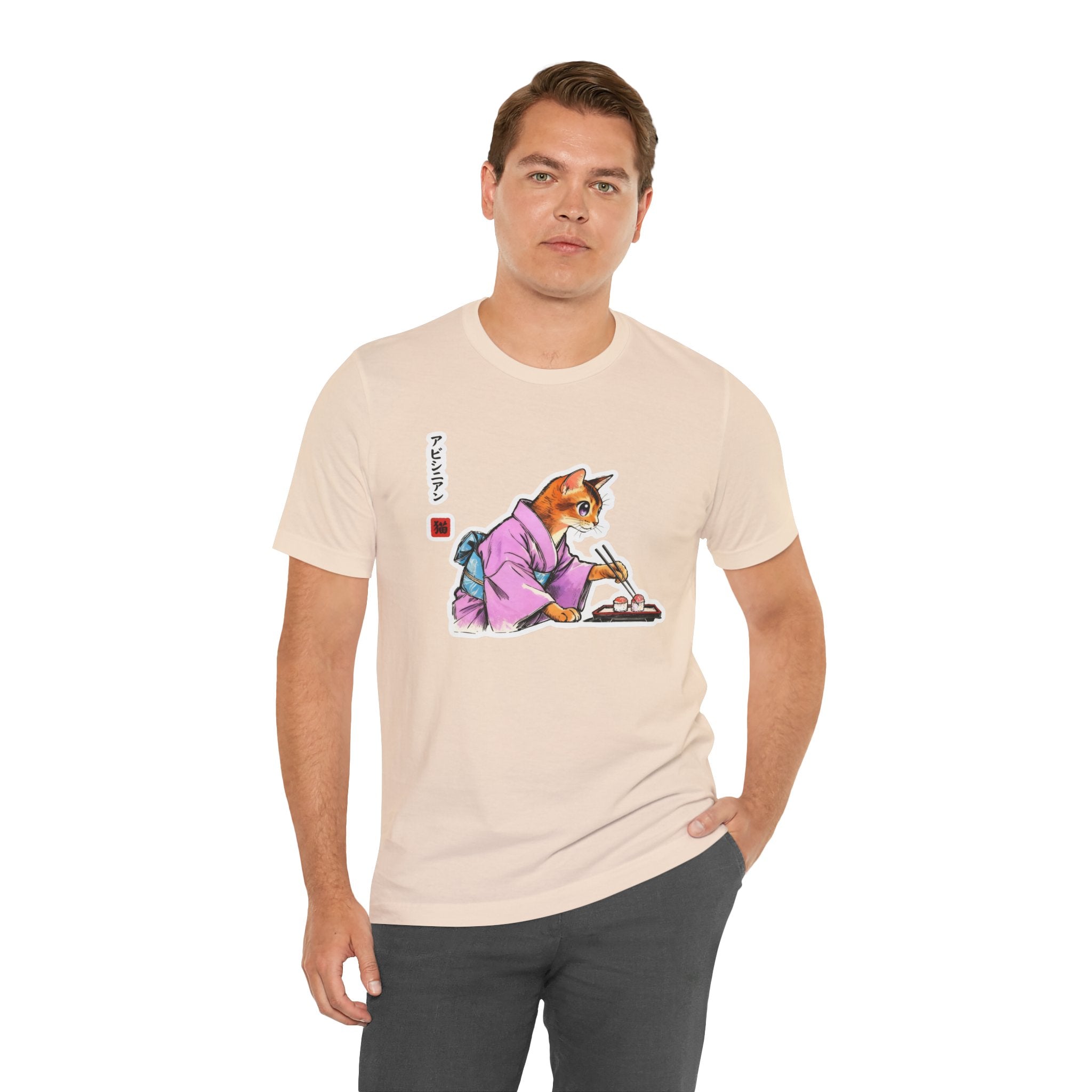 Sushi Cat Tee - Cute Japanese Aesthetic Shirt, Abyssinian