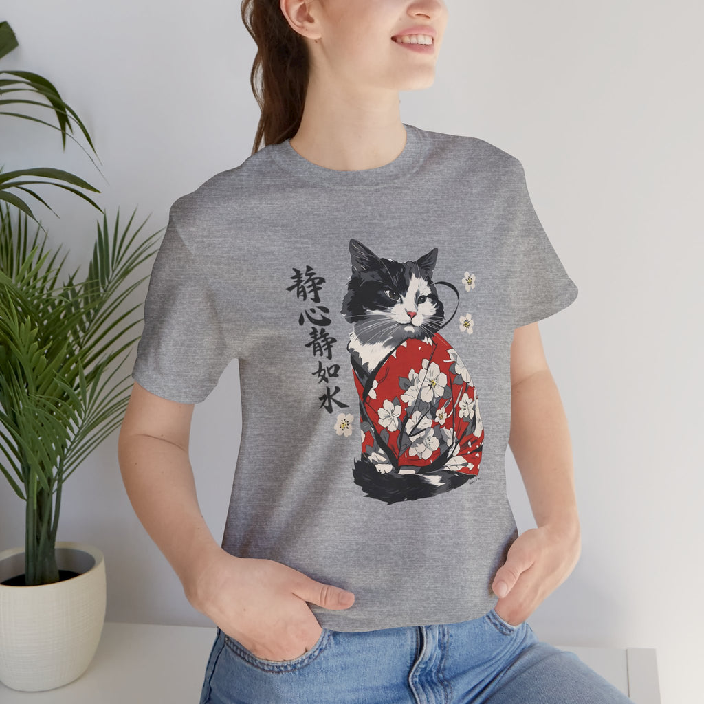 Sakura Neko Cat Tee | Kimono Cat Silhouette, Meow Nyan Japan