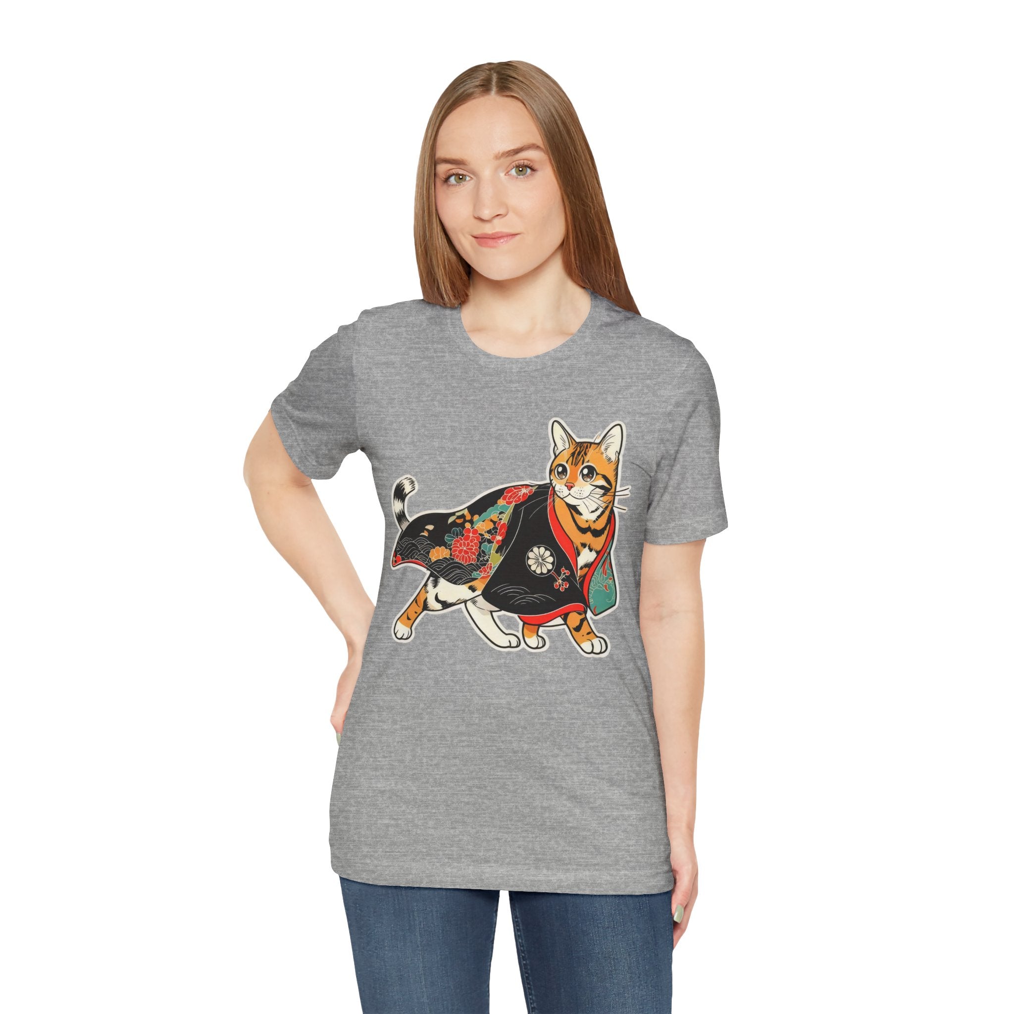 Japanese Neko Cat Shirt Calm Gift Tee, Kimono Neko Bengal