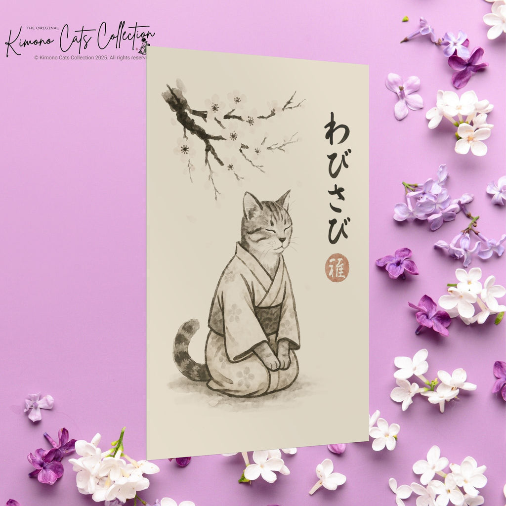 Wabisabi Cat | Japanese-Inspired Zen Wall Art