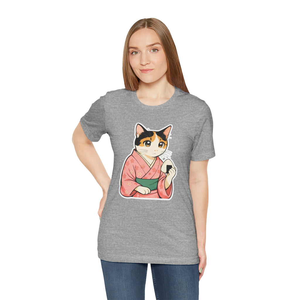 Onigiri Kimono Cat Shirt - Cute Japanese Comfort Food Tee