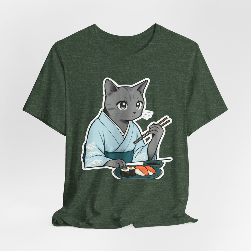 Sushi Kimono Cat Shirt - Japanese Dinner Date Cat Tee