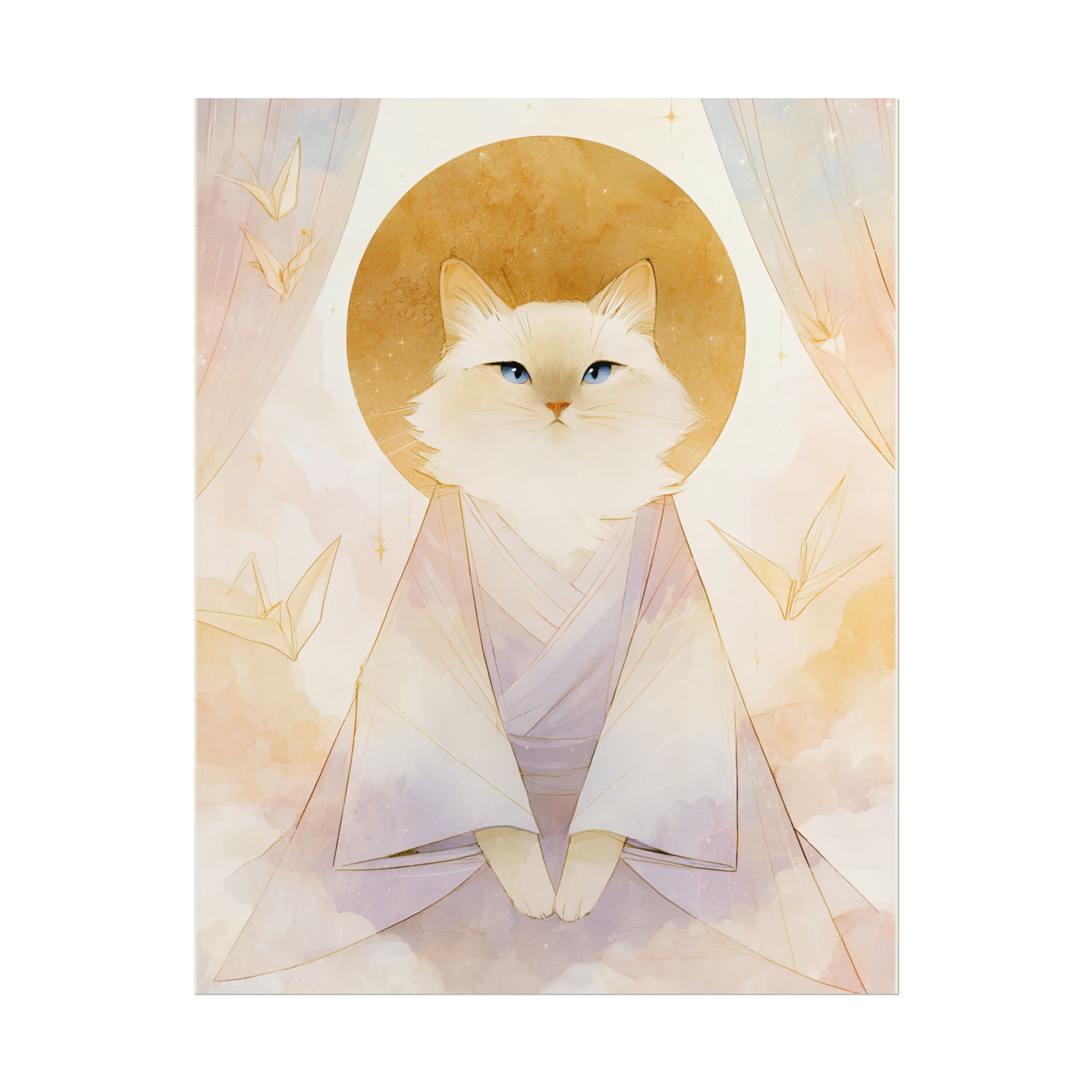 Cat Saint Poster - Sacred Ragdoll Art Print (Rolled Poster)