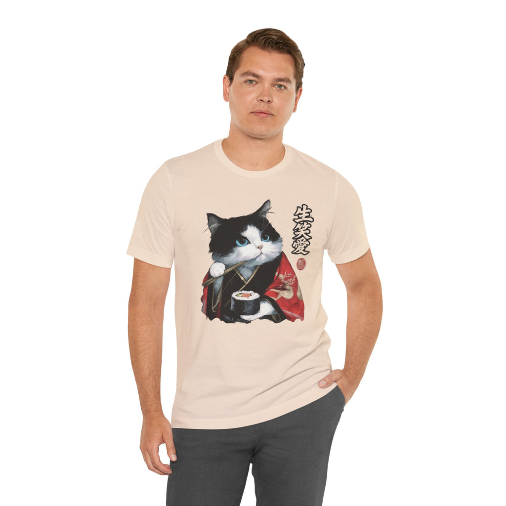 Sushi Cat kimono Cat T-Shirt | Japanese Neko Cat Art