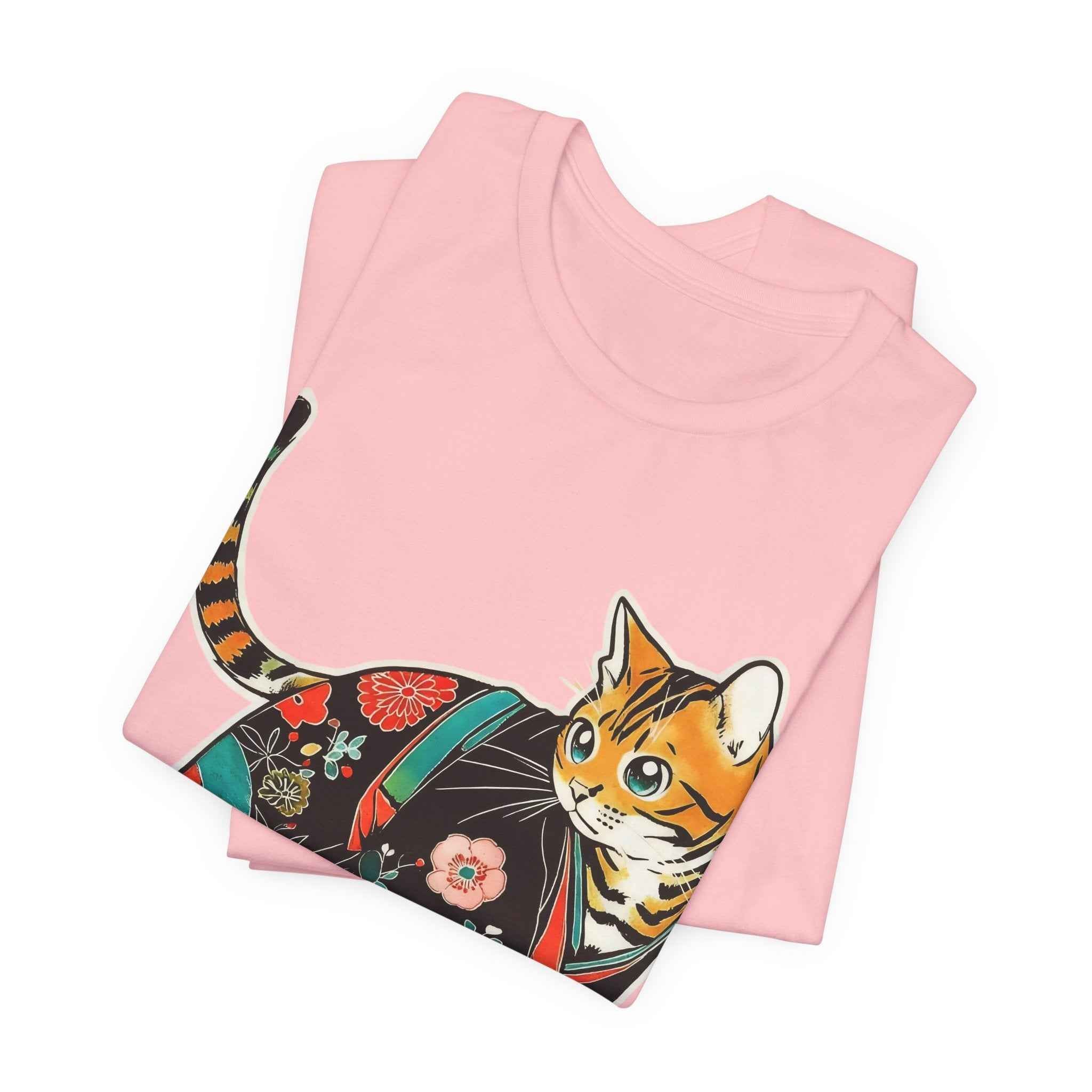 Japanese Kawaii Cat Shirt Quiet Cute Kimono Tee