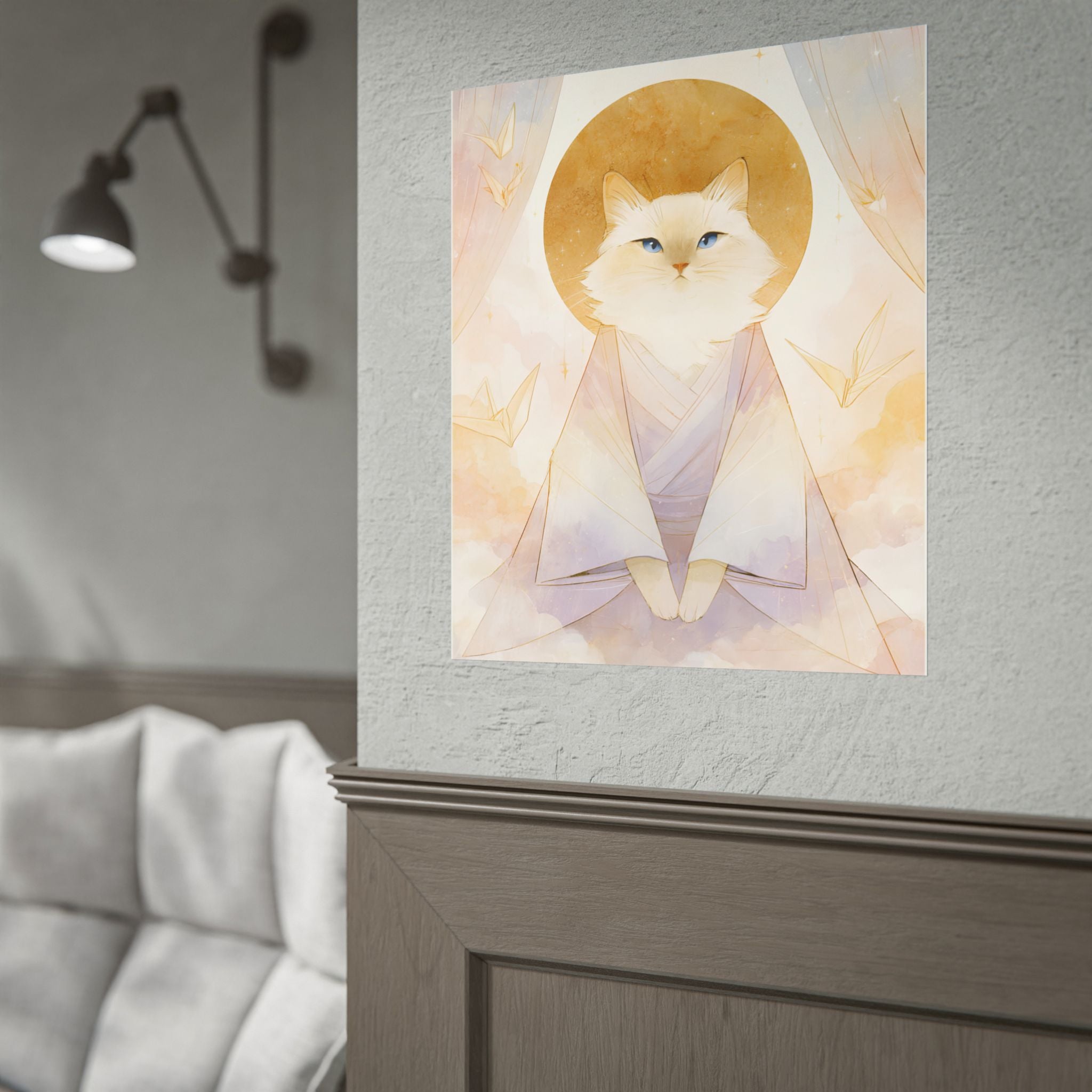 Cat Saint Poster - Sacred Ragdoll Art Print (Rolled Poster)