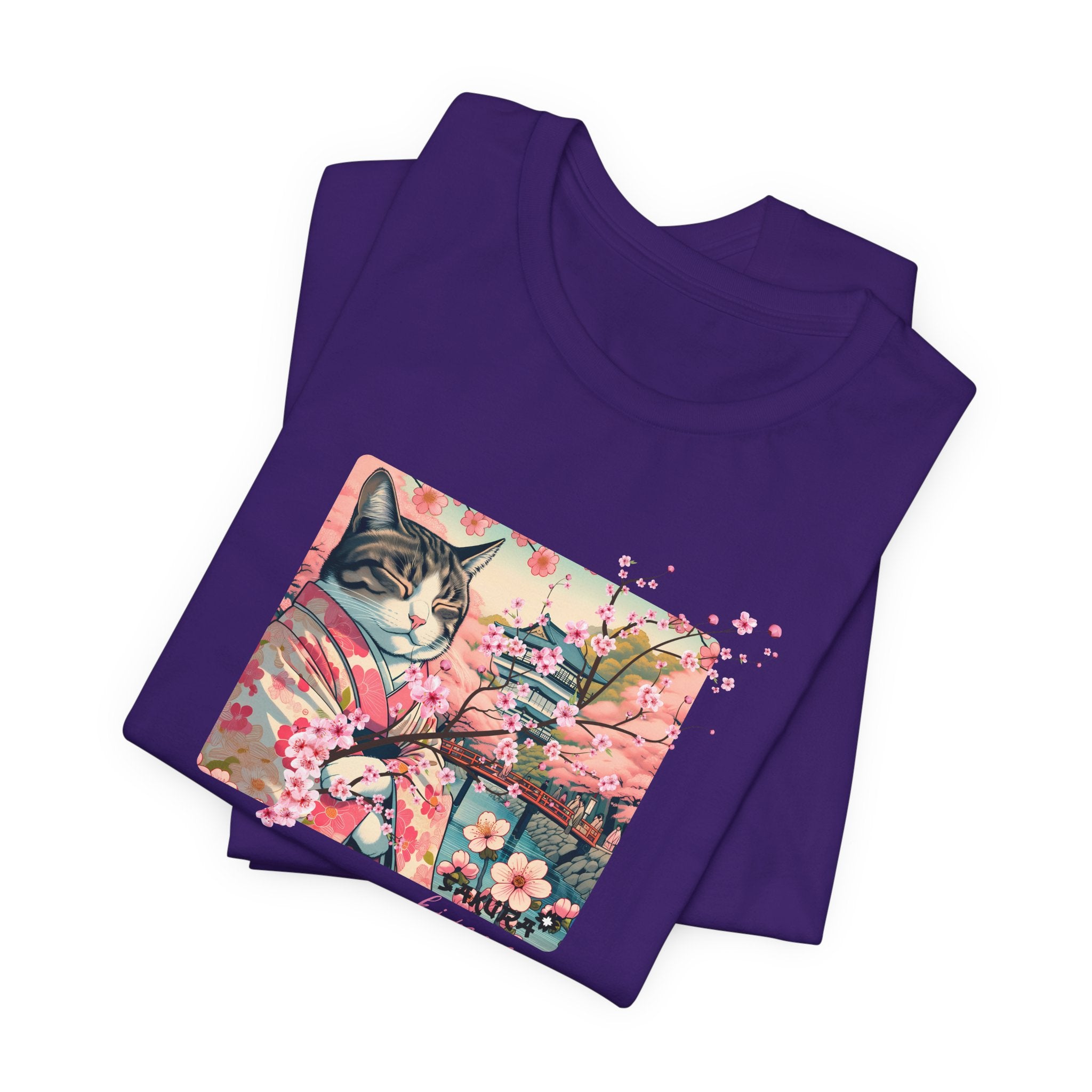 Sakura Kimono Cat Tee - Unisex Stylish T-Shirt for Cat Lovers - Kimono Cats Collection