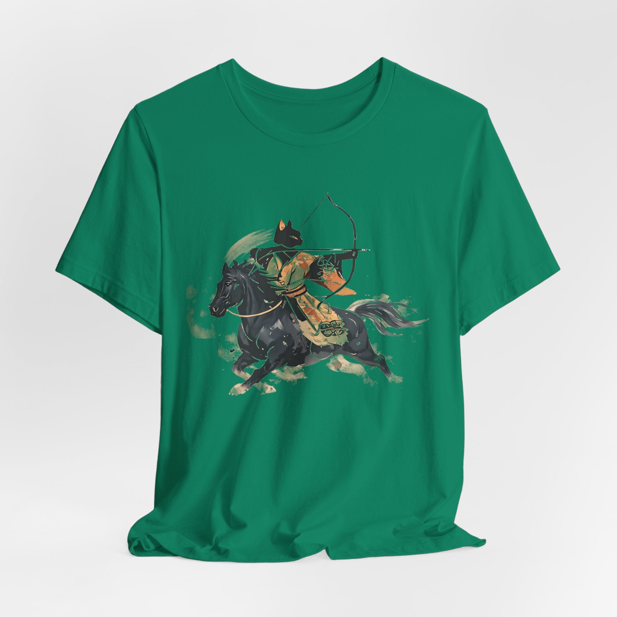 Year of the Horse Kyudo Archer Cat Ukiyo-e Kimono T-Shirt
