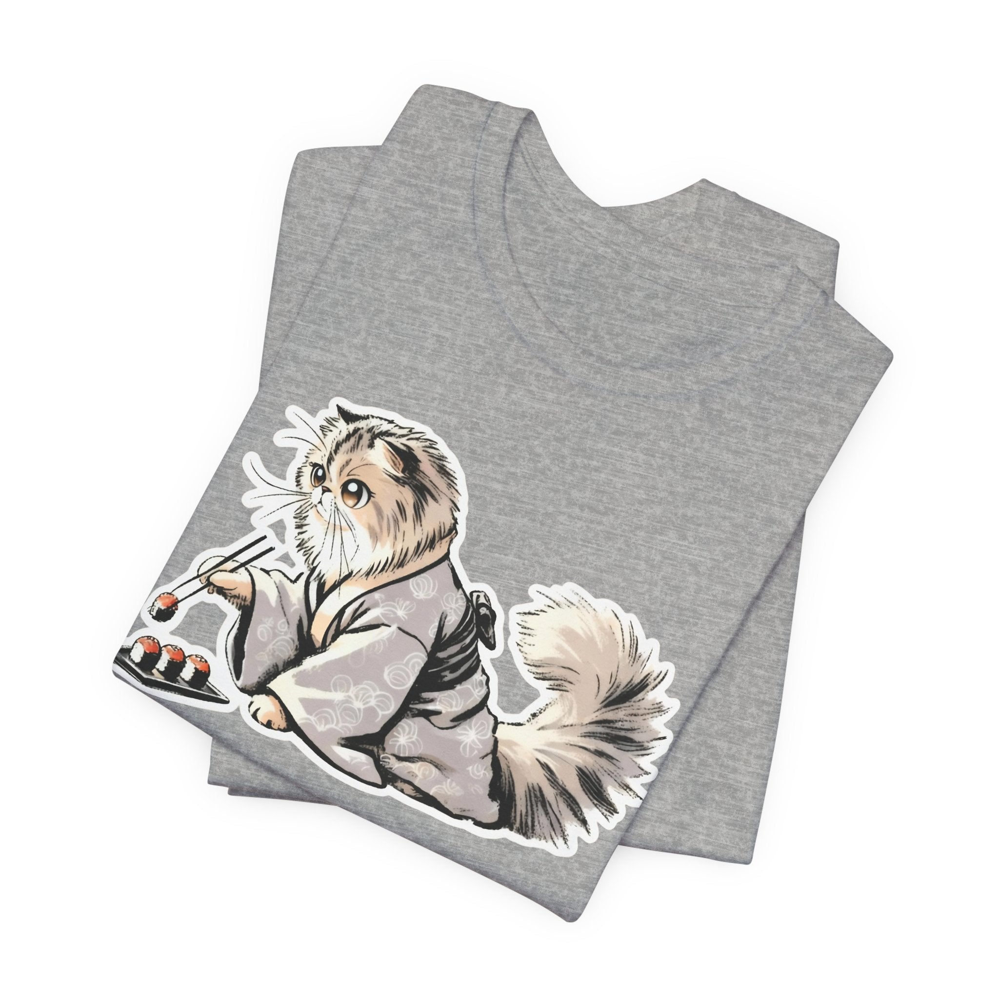 Sushi Cat Chopsticks Shirt - Cute Japanese Tee