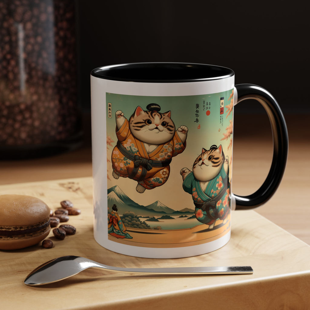 Sumo Cats Mug - Japanese Cherry Blossoms