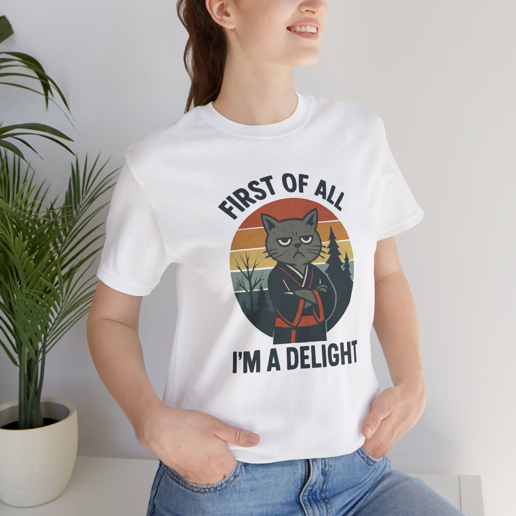 First of All I'm a Delight Cat Shirt, T-Shirt | Funny Neko Kimono Graphic