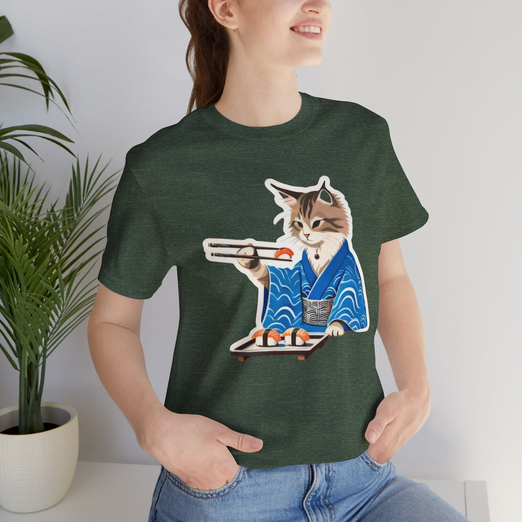 Cute Sushi Cat Shirt - Japanese Kimono Cat Tee