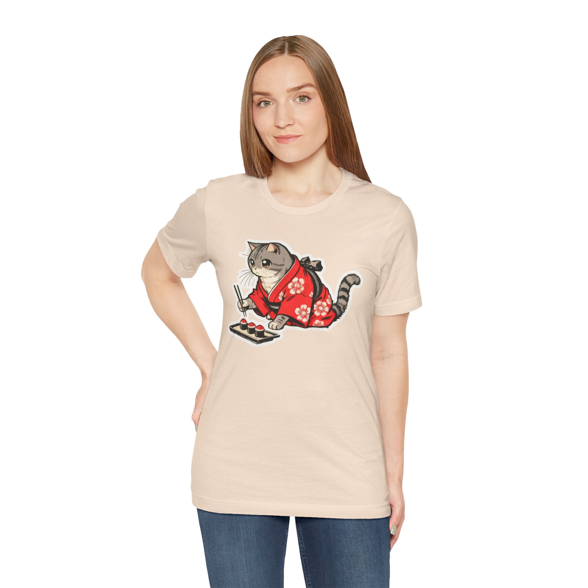 Sushi Cat T-Shirt - Kawaii Kimono Cat