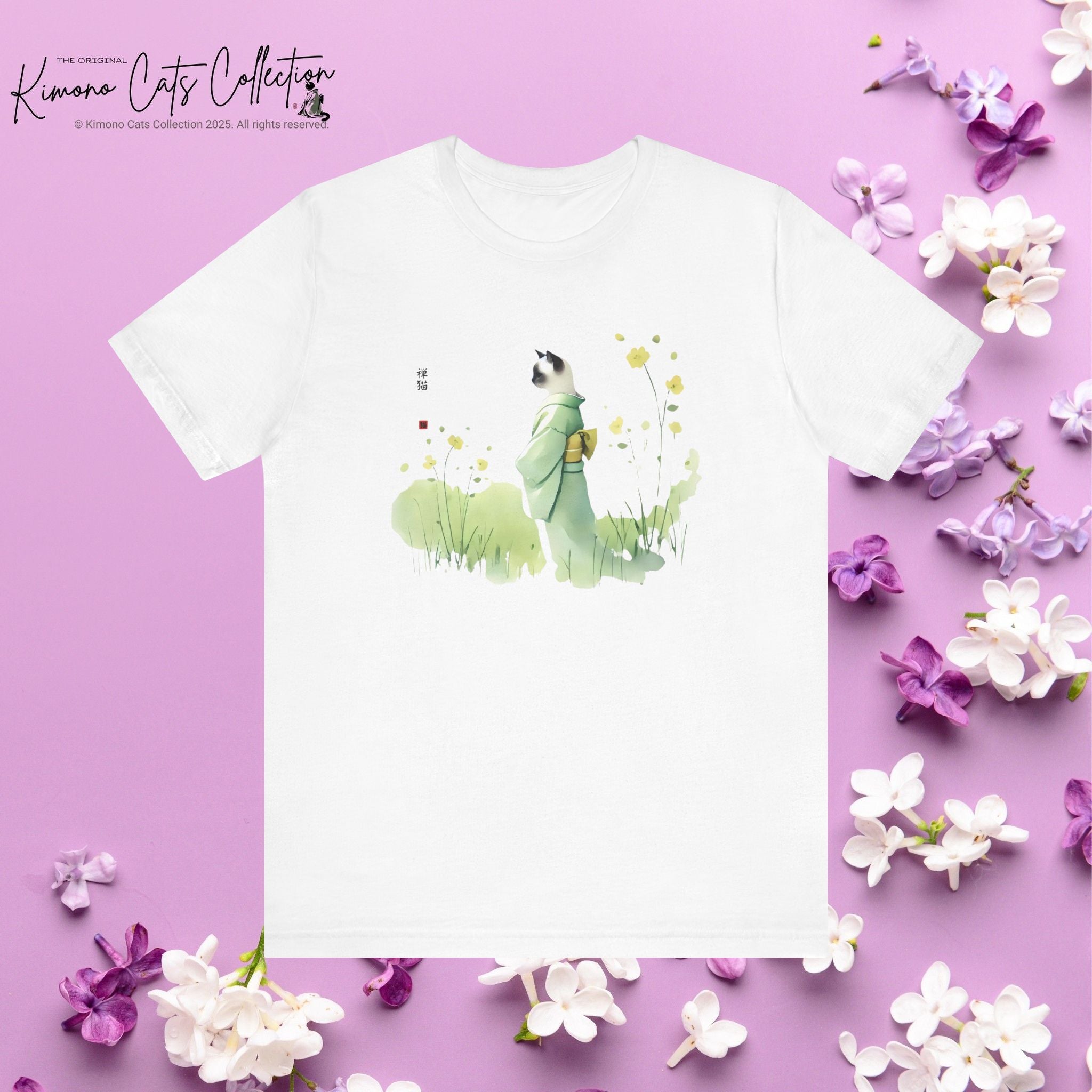Zen Wildflower Cat T-Shirt