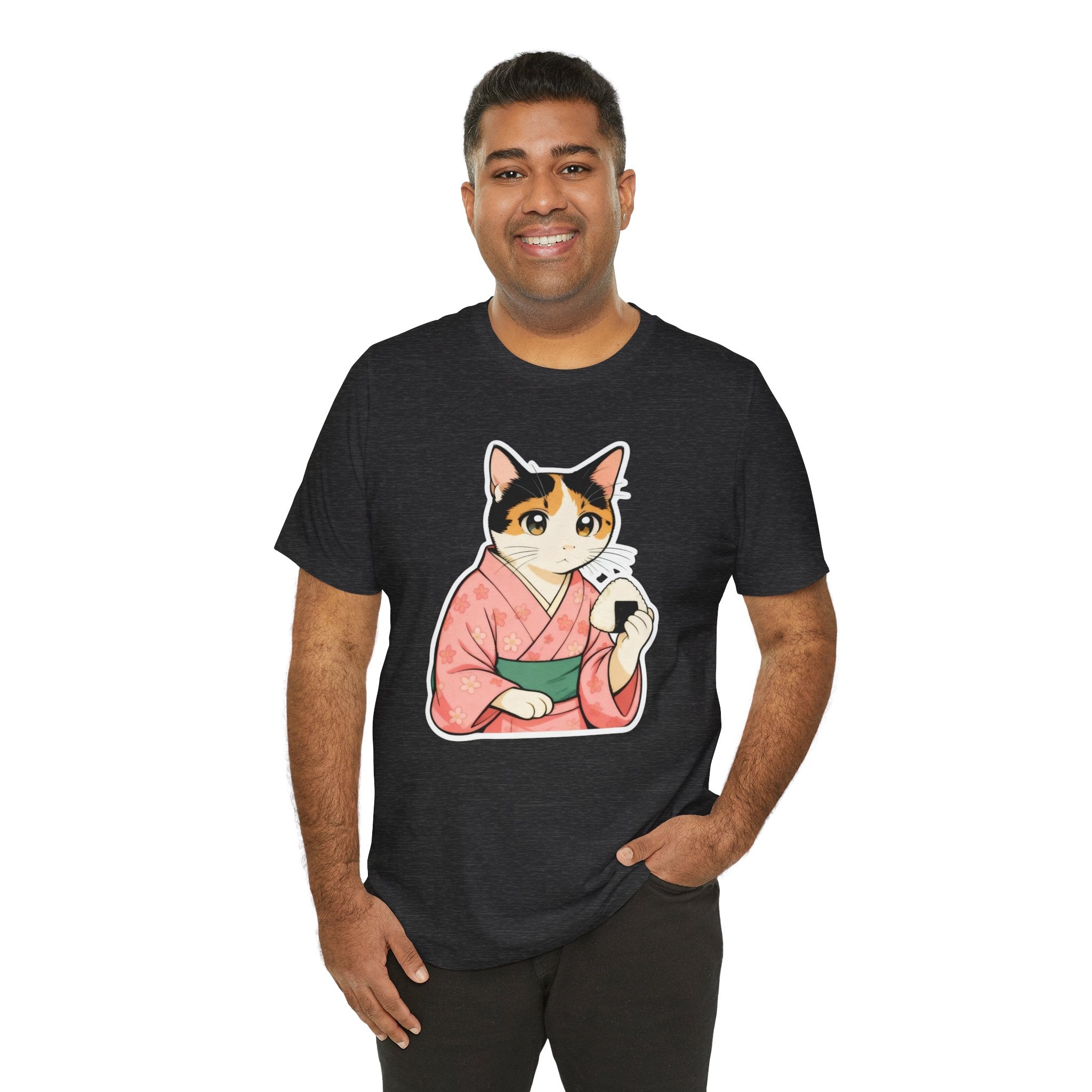 Onigiri Kimono Cat Shirt - Cute Japanese Comfort Food Tee