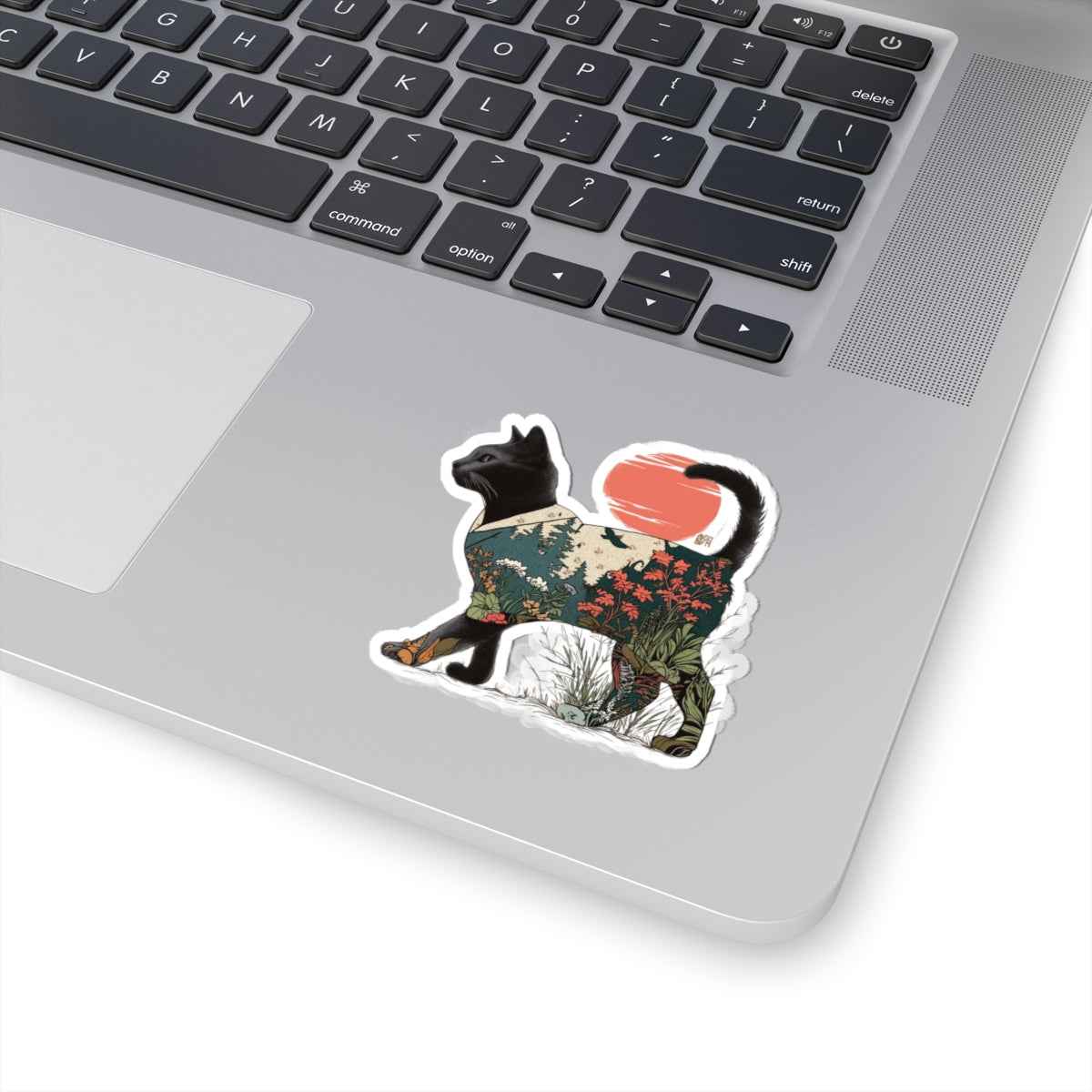 Black Cat Landscape sticker | Kiss-Cut Sticker