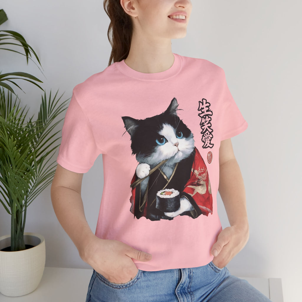 Sushi Cat kimono Cat T-Shirt | Japanese Neko Cat Art