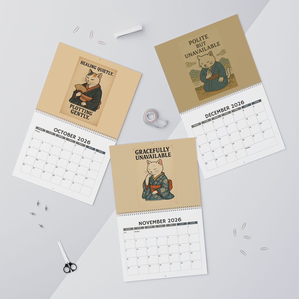 Quirky Quotes by Cats in Kimonos Wall Calendar 2026