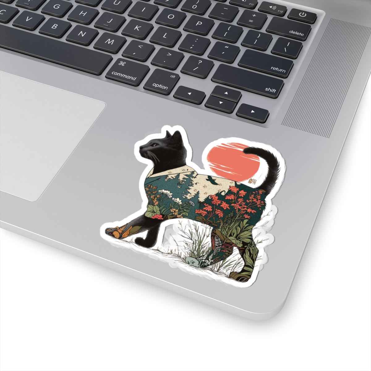 Black Cat Landscape sticker | Kiss-Cut Sticker