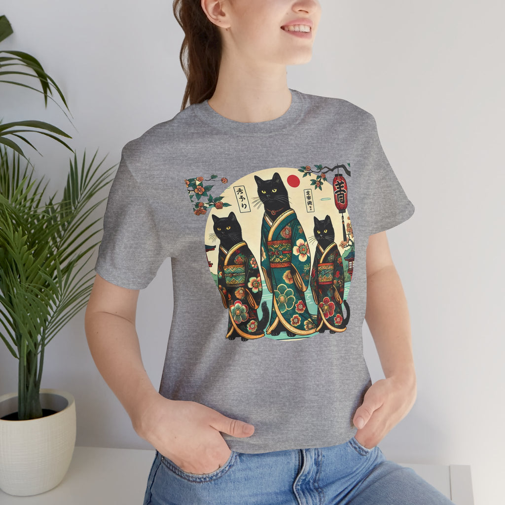 Black Kimono Cats Tee - Unisex
