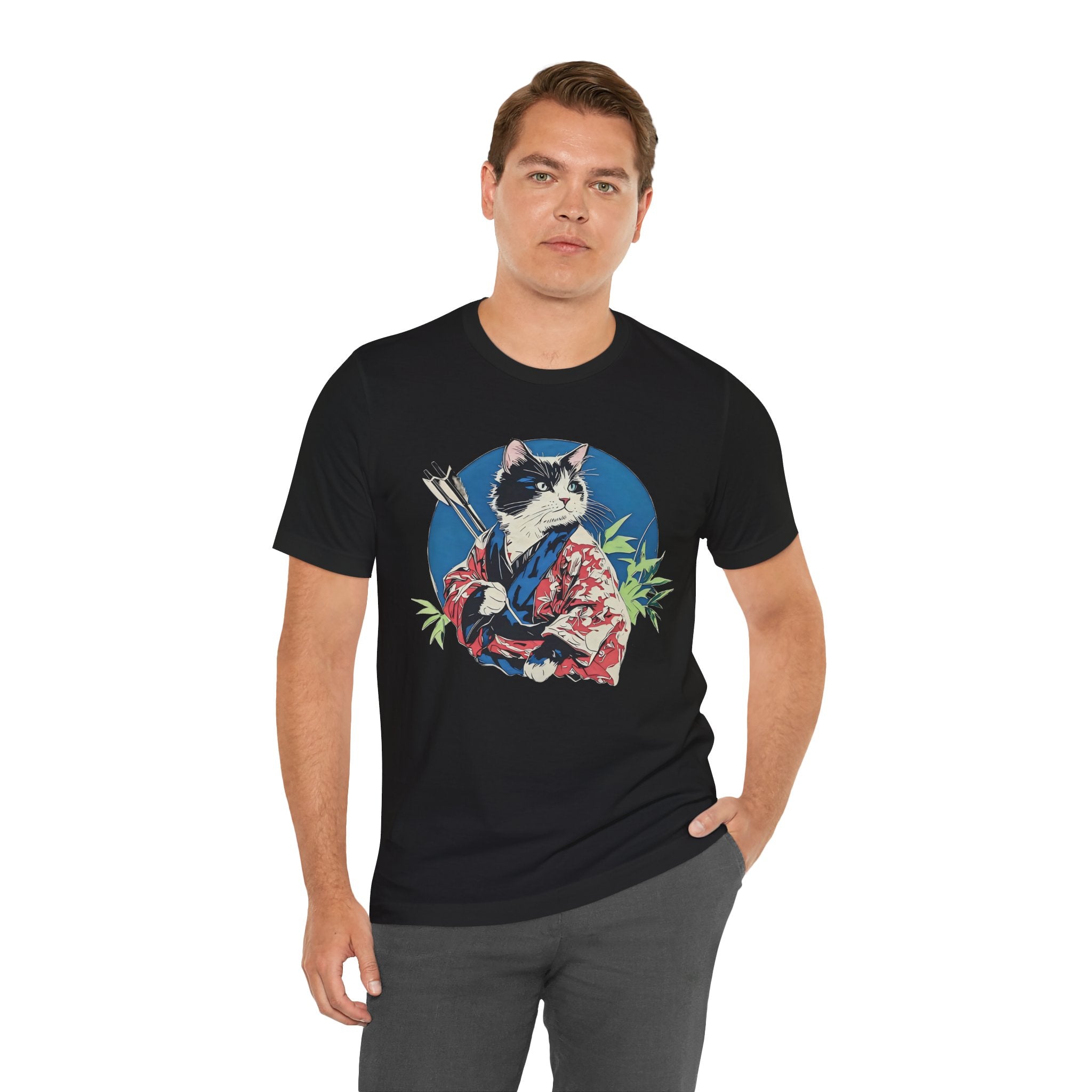 Cat Warrior T-Shirt: Kyudo Anime Graphic Tee
