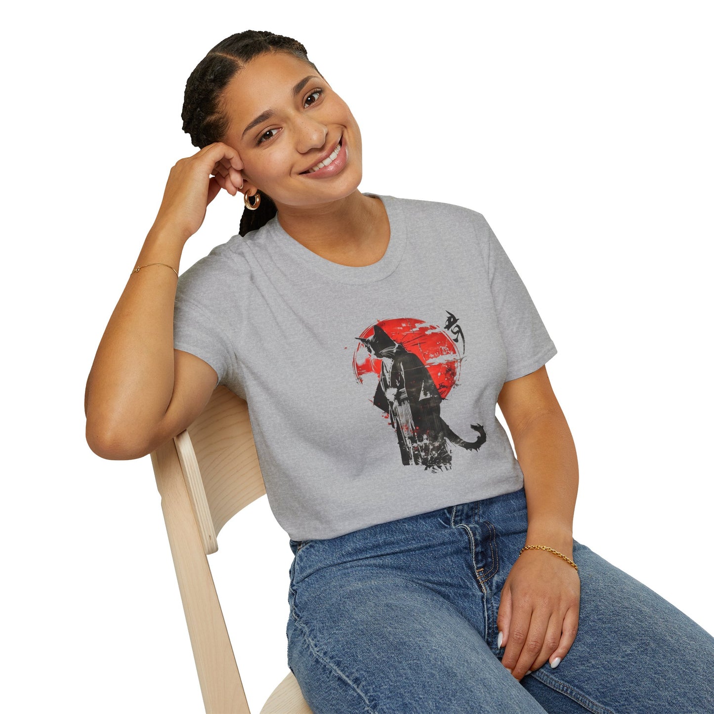 Samurai Cat Japanese Art T-Shirt