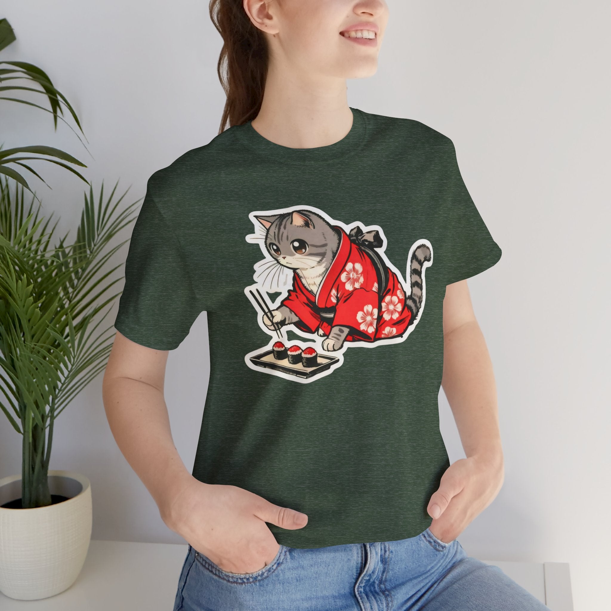 Sushi Cat T-Shirt - Kawaii Kimono Cat