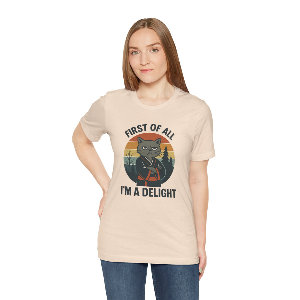 First of All I'm a Delight Cat Shirt, T-Shirt | Funny Neko Kimono Graphic