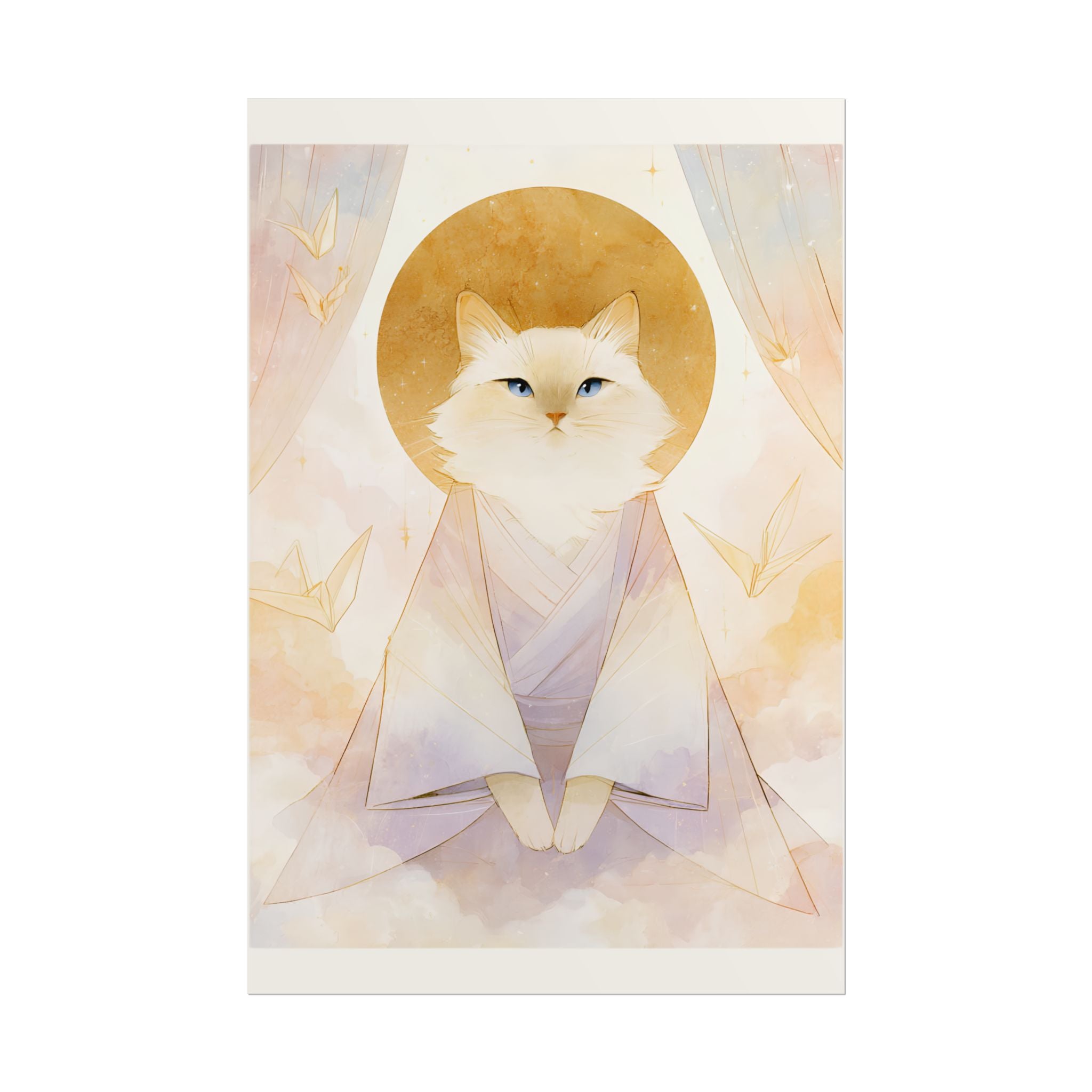 Cat Saint Poster - Sacred Ragdoll Art Print (Rolled Poster)