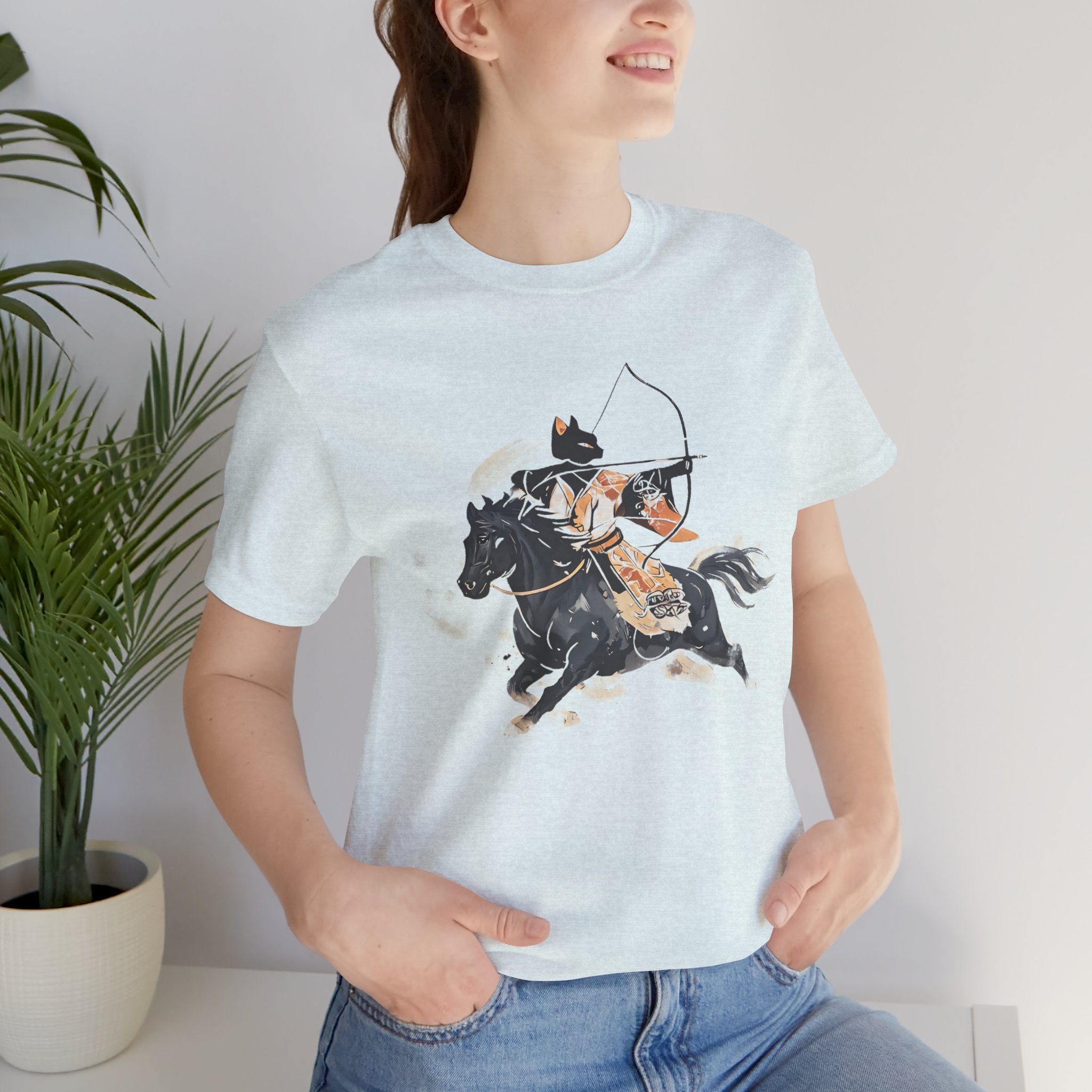 Year of the Horse Kyudo Archer Cat Ukiyo-e Kimono T-Shirt