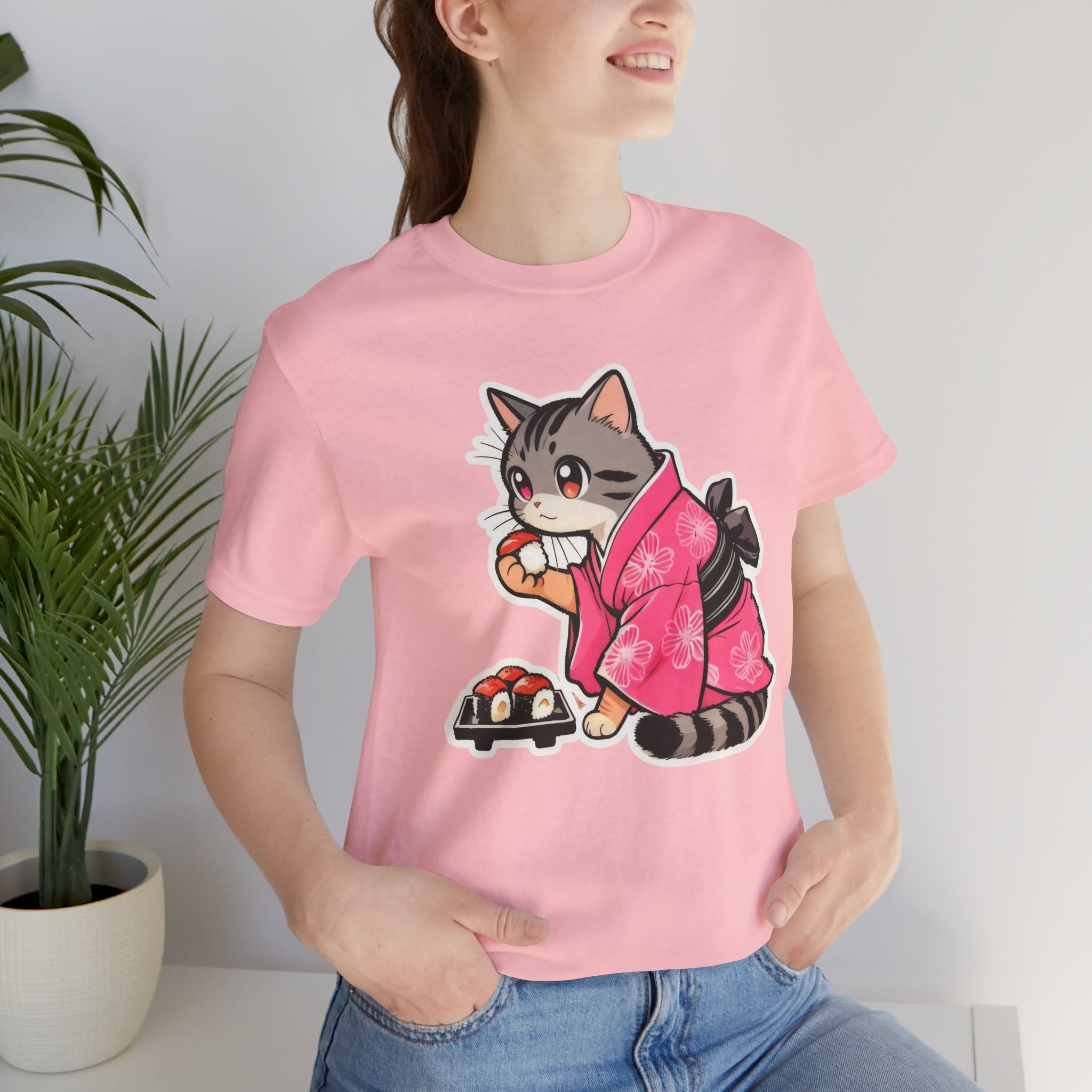 Sushi Cat Gift Tee - Japanese Aesthetic Shirt