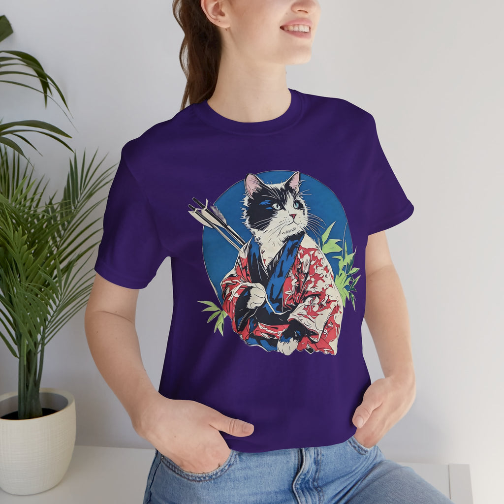 Cat Warrior T-Shirt: Kyudo Anime Graphic Tee