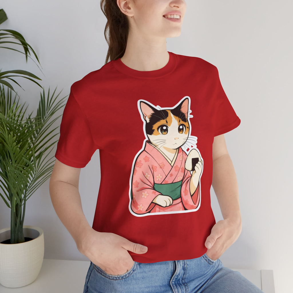 Onigiri Kimono Cat Shirt - Cute Japanese Comfort Food Tee