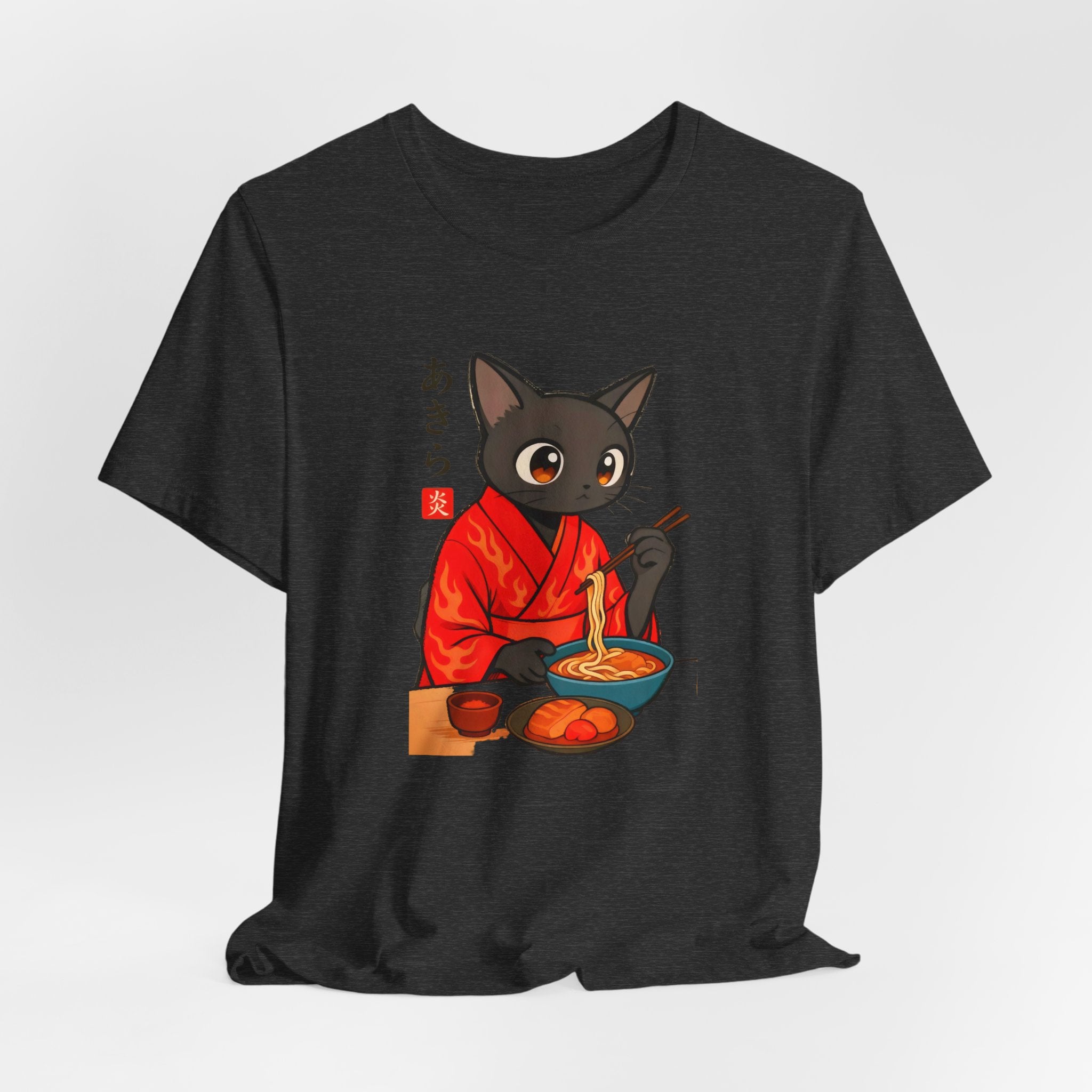 Spicy Ramen Black Cat Shirt - Japanese Noodle Cat Tee