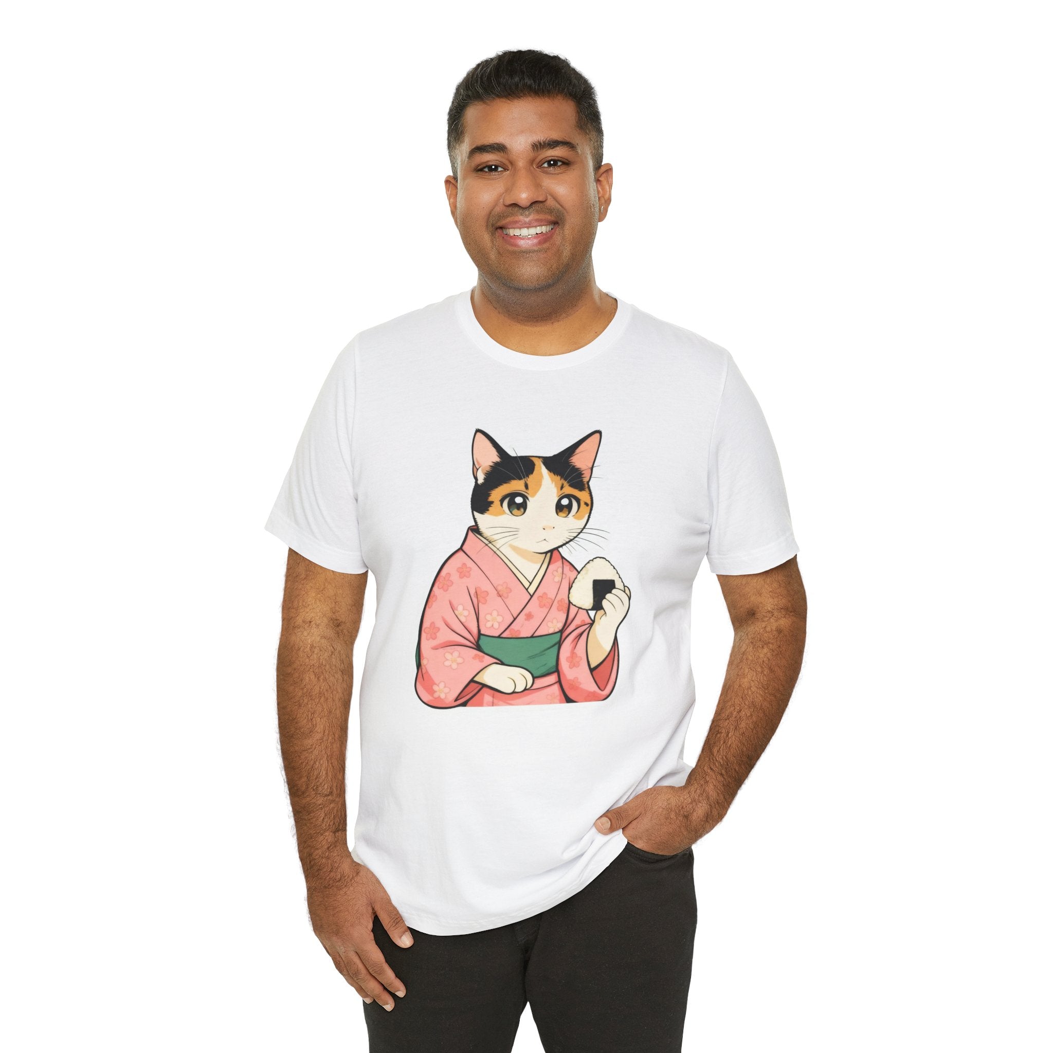 Onigiri Kimono Cat Shirt - Cute Japanese Comfort Food Tee