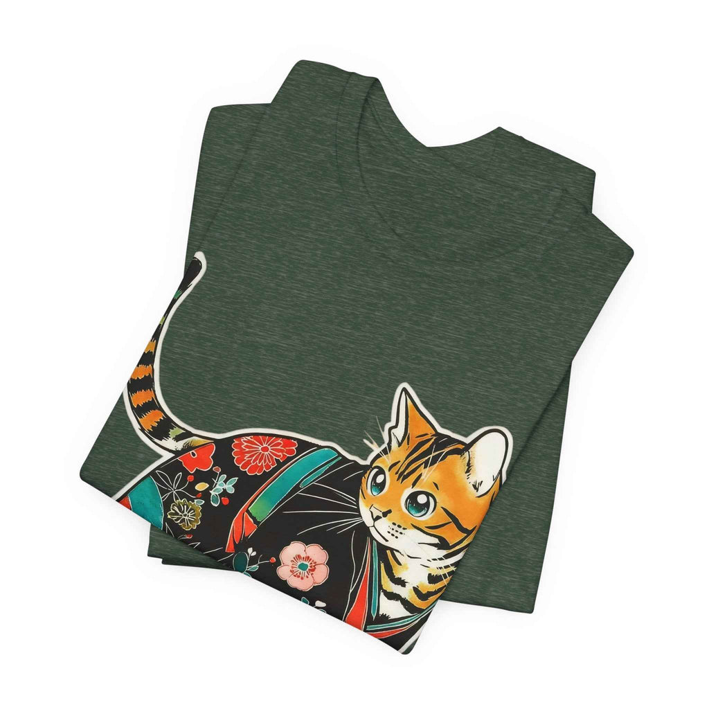 Japanese Kawaii Cat Shirt Quiet Cute Kimono Tee