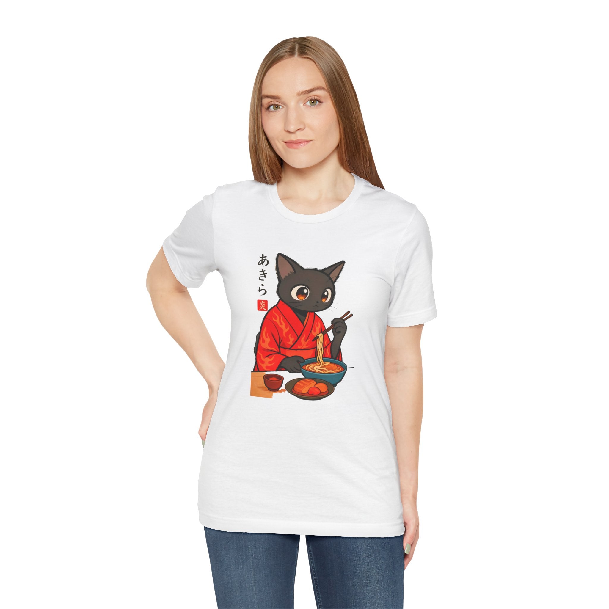 Spicy Ramen Black Cat Shirt - Japanese Noodle Cat Tee
