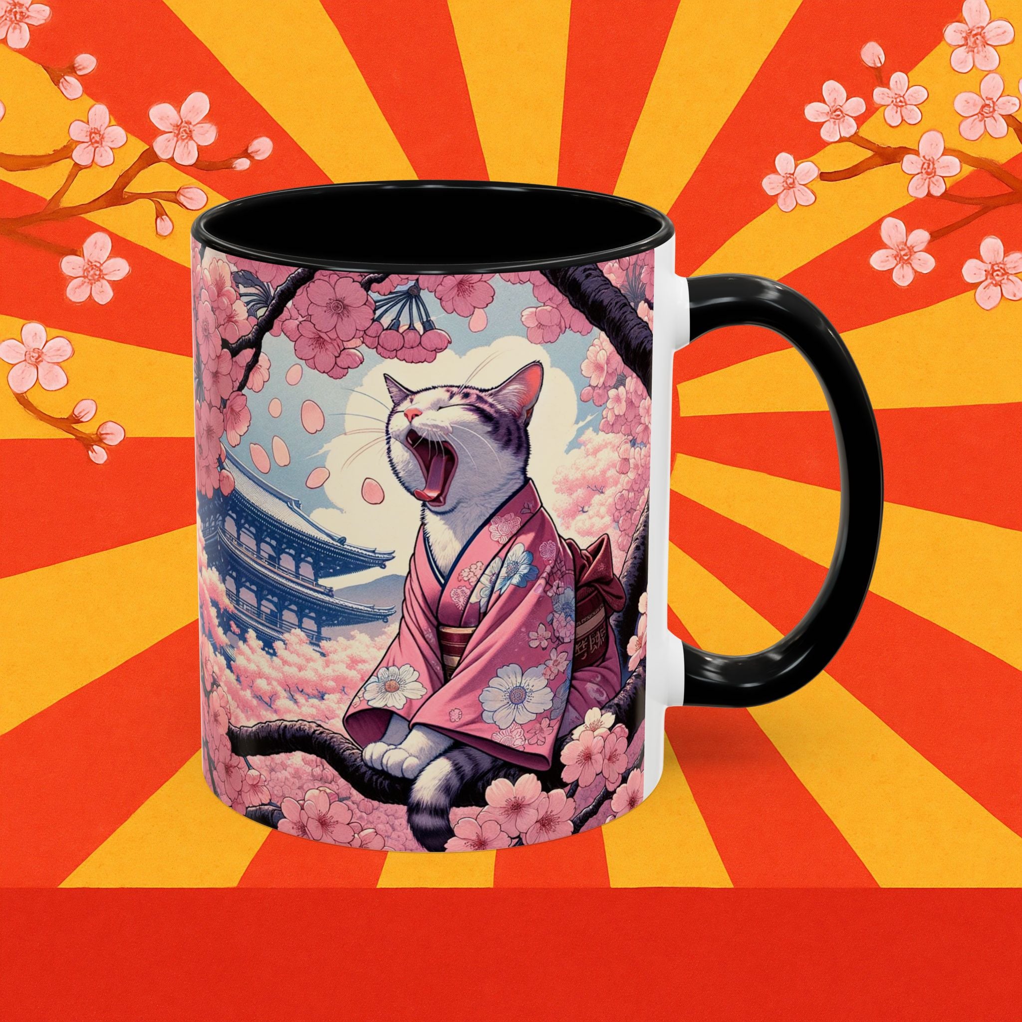 Coffee Mug Sakura Cat in Kimono