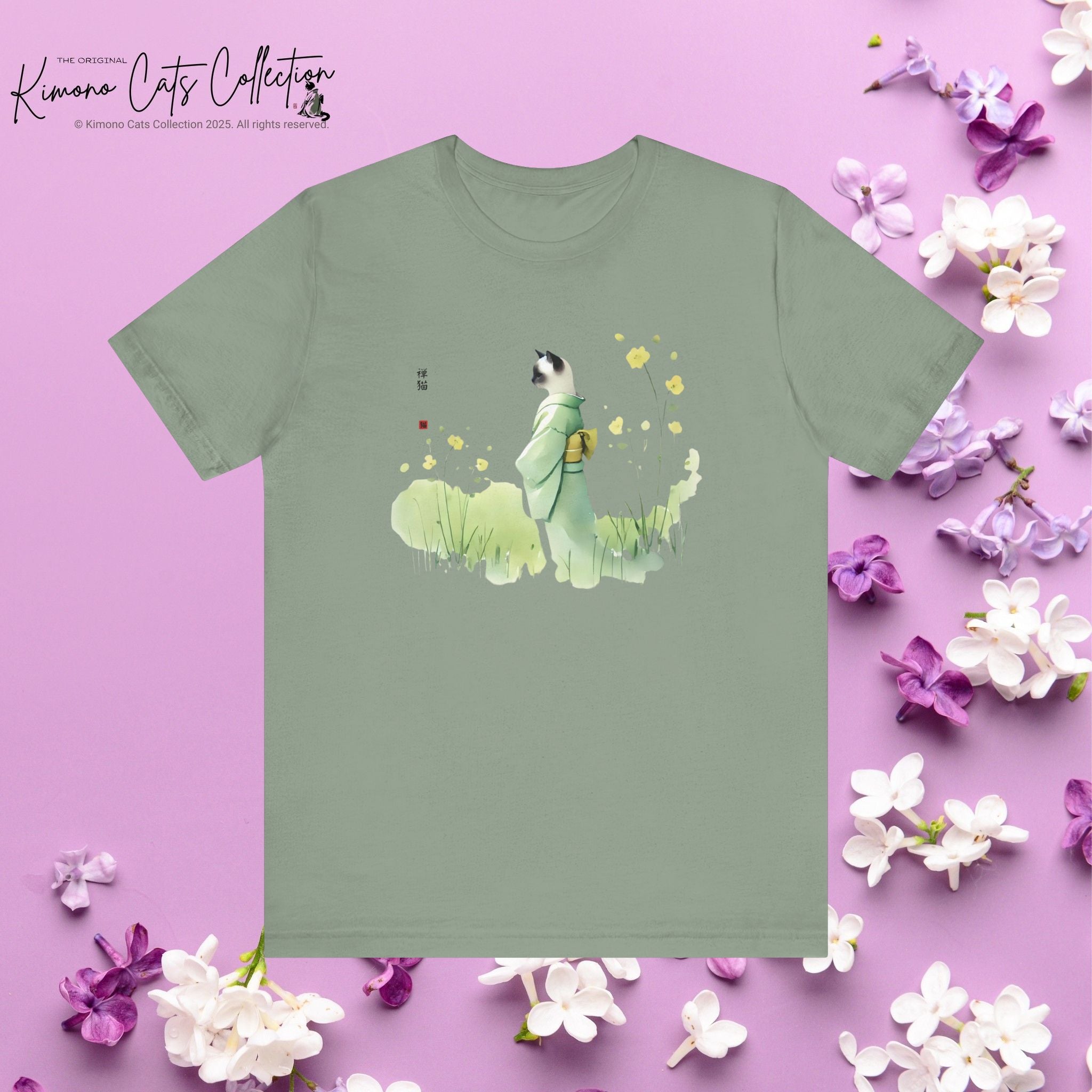Zen Wildflower Cat T-Shirt